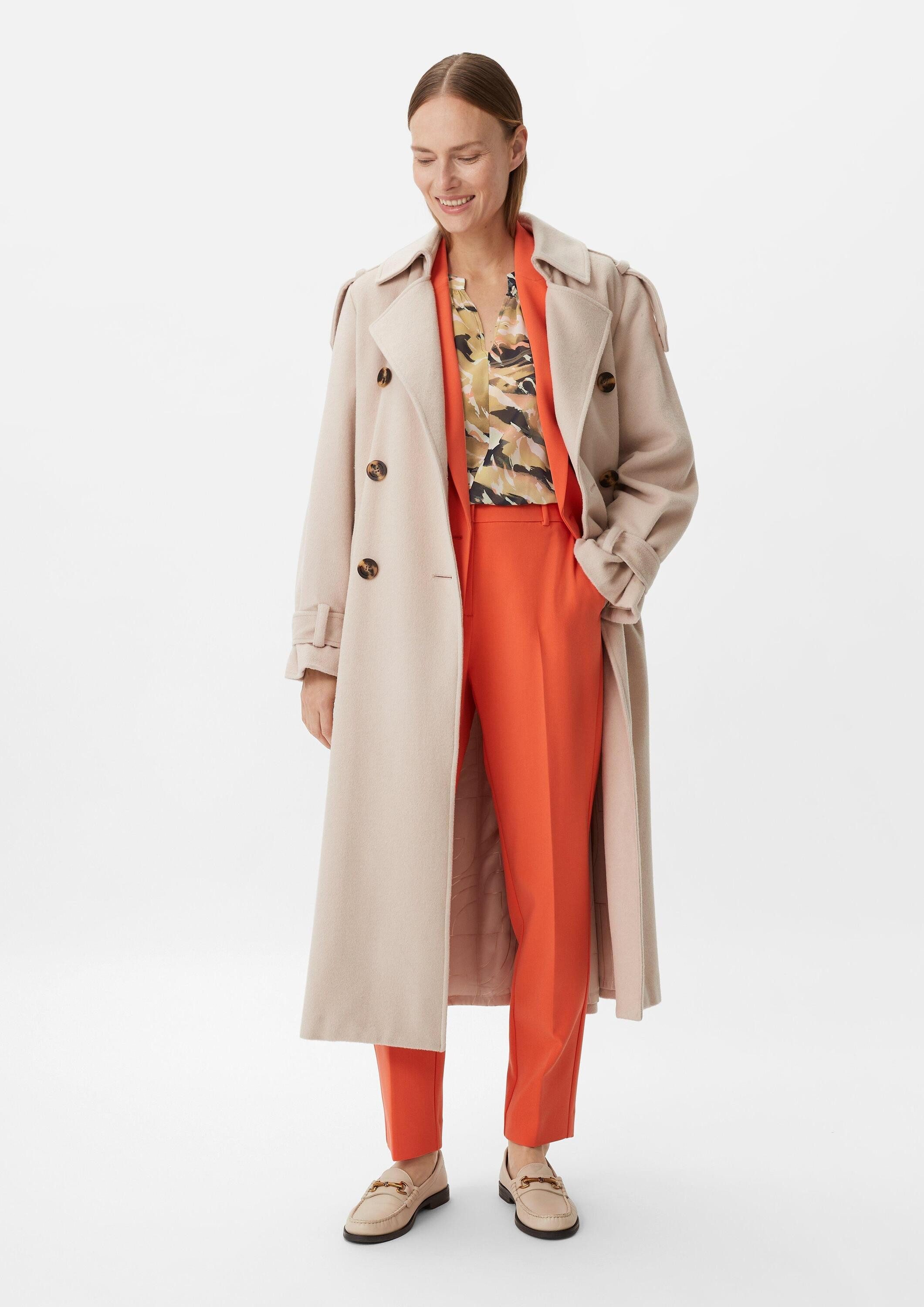 comma Langarmbluse Bluse Tunikabluse aus Chiffon