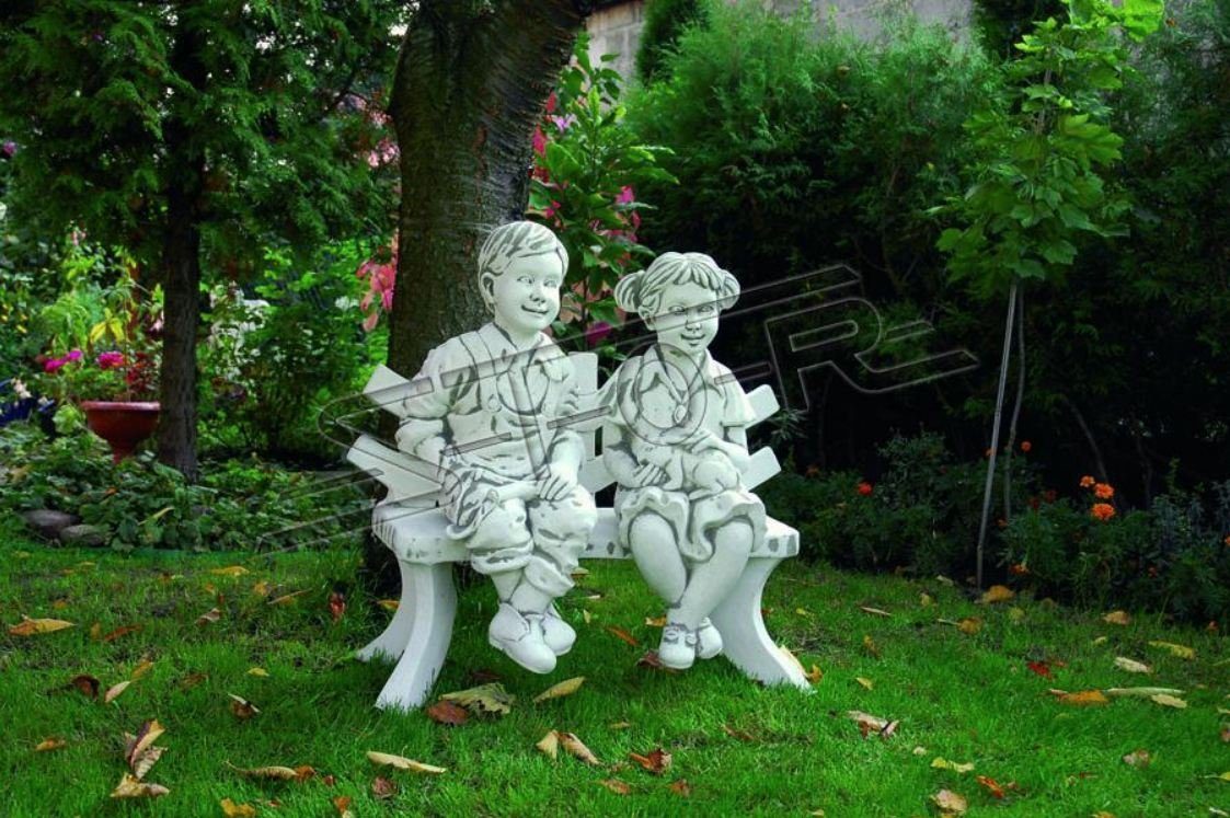 JVmoebel Skulptur Mädchen Garten Deko Figur Statuen Skulptur Statue Figuren Sitzende