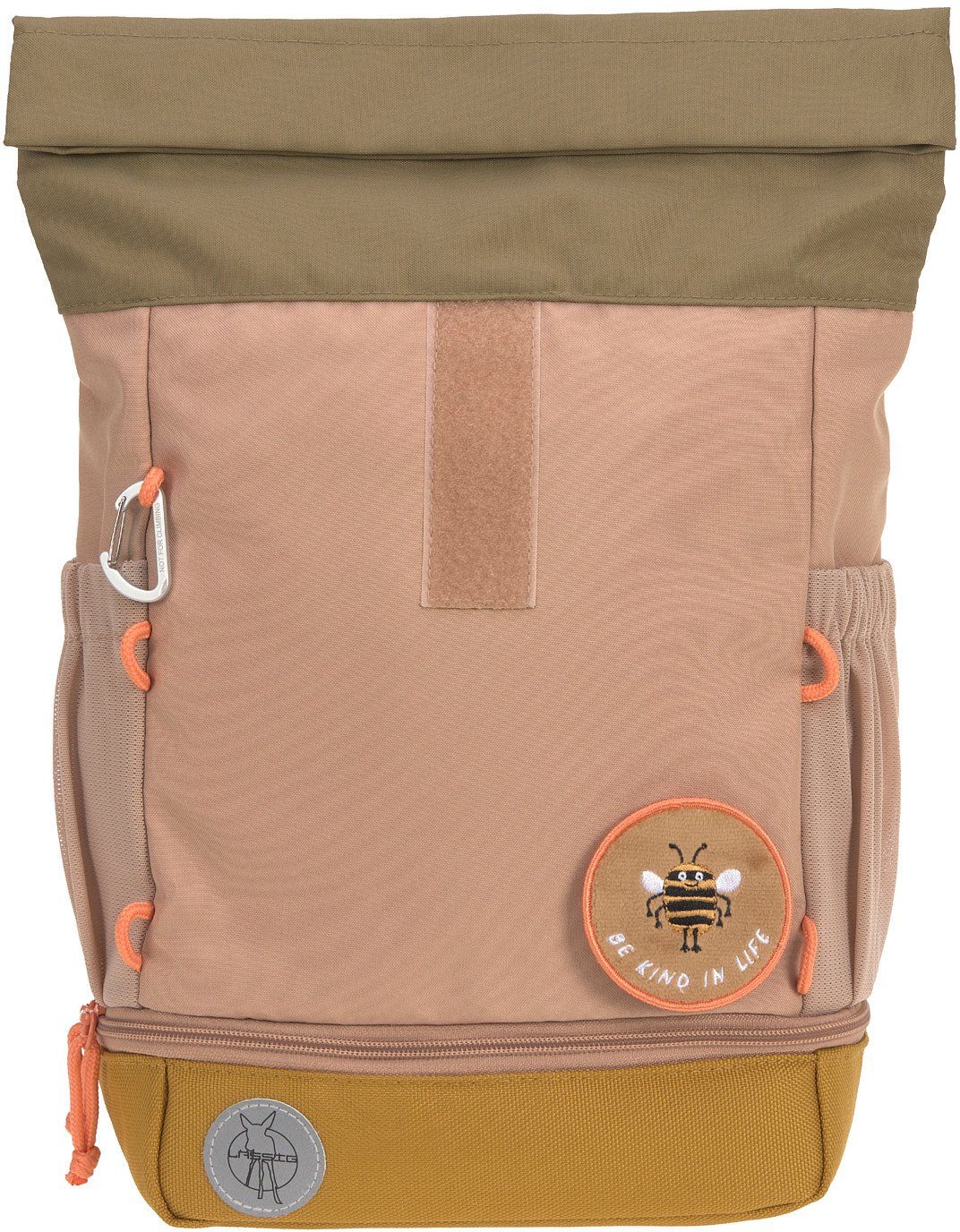 LÄSSIG Kinderrucksack Nature, Mini Rolltop Backpack, Hazelnut, aus recycelten PET-Flaschen
