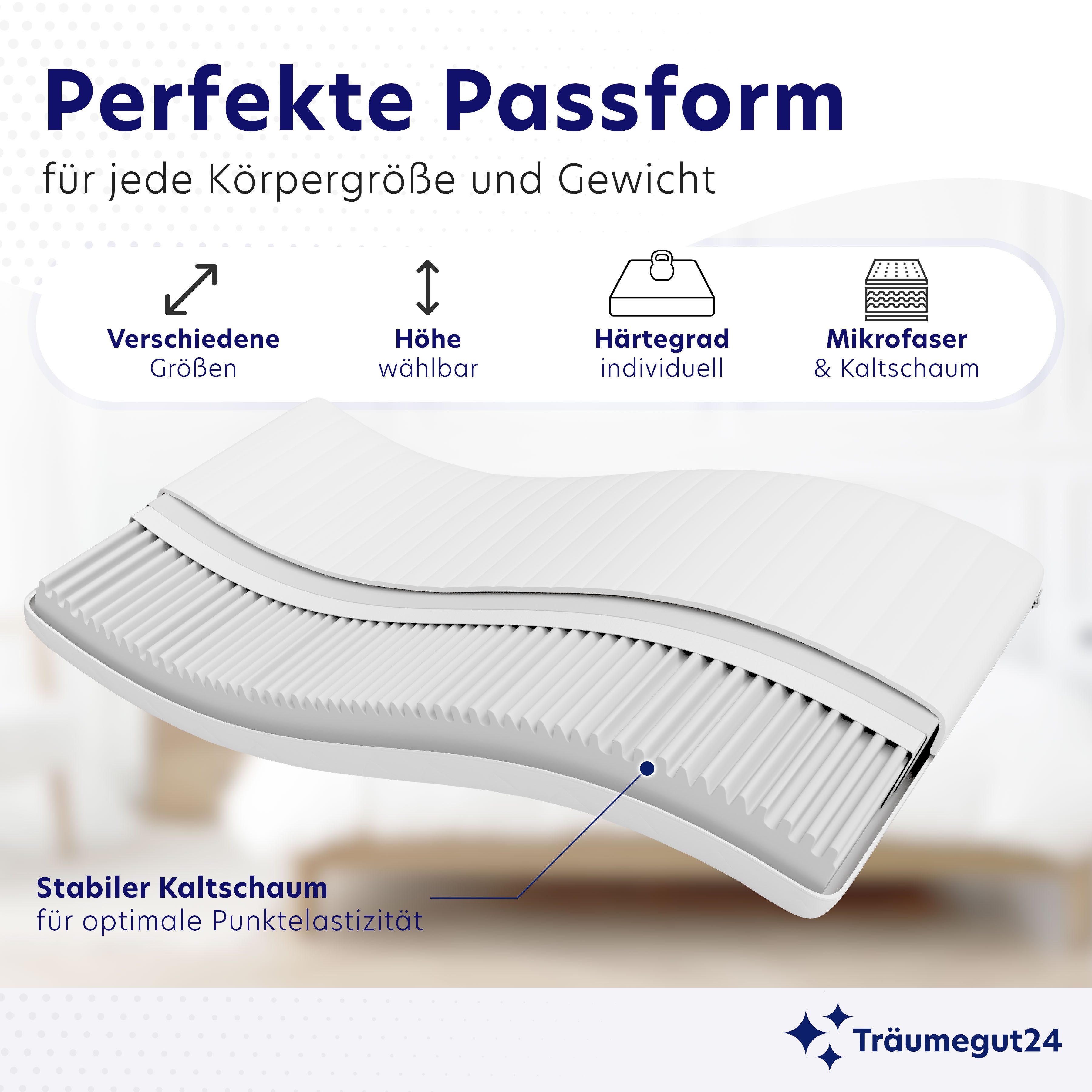 Kaltschaummatratze AquaFlex - 7-Zonen Wendematratze mit günstig online kaufen