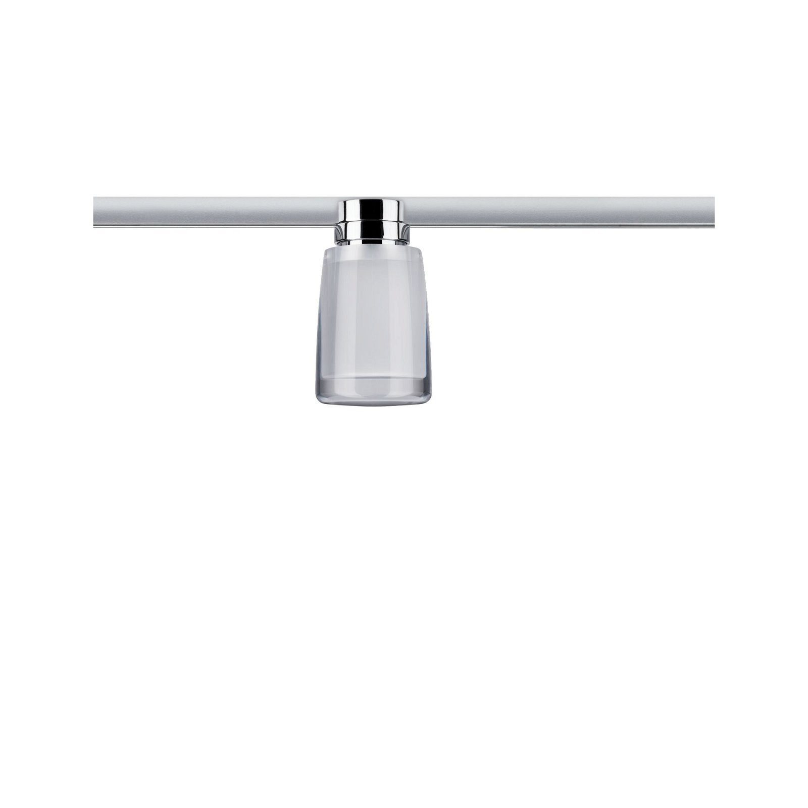 Paulmann Schienensystem-Leuchten URail Schienenspot Safira 350lm 4,9W 2700K 230V Chrom, Klar, Satin, LED fest integriert, Warmweiß, dimmbar, Einzelspot