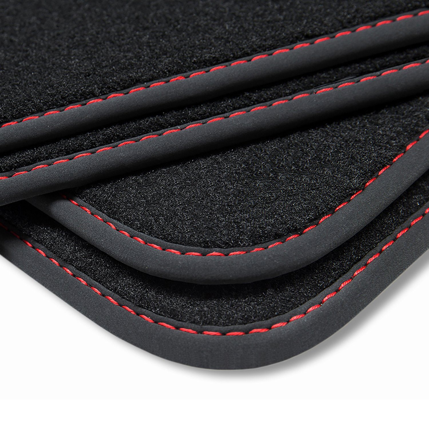 teileplus24 Auto-Fußmatten V419 Velours Fußmatten kompatibel mit Hyundai Tucson 2 TL 2015-2020 Rot