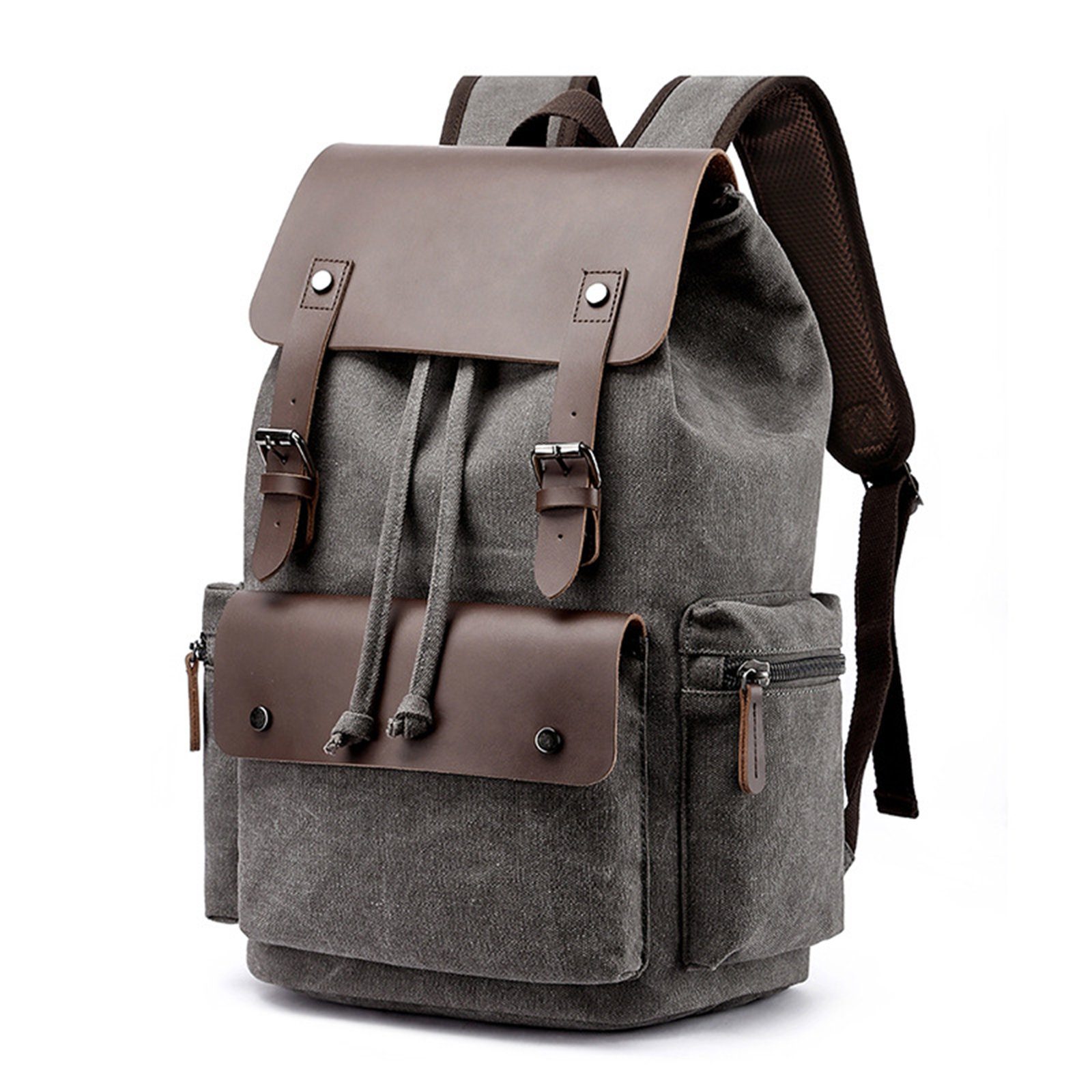 TAN.TOMI Rucksack Eleganter und lässiger Retro-Rucksack mit Laptop-Fach, mit vielen Taschen sowie