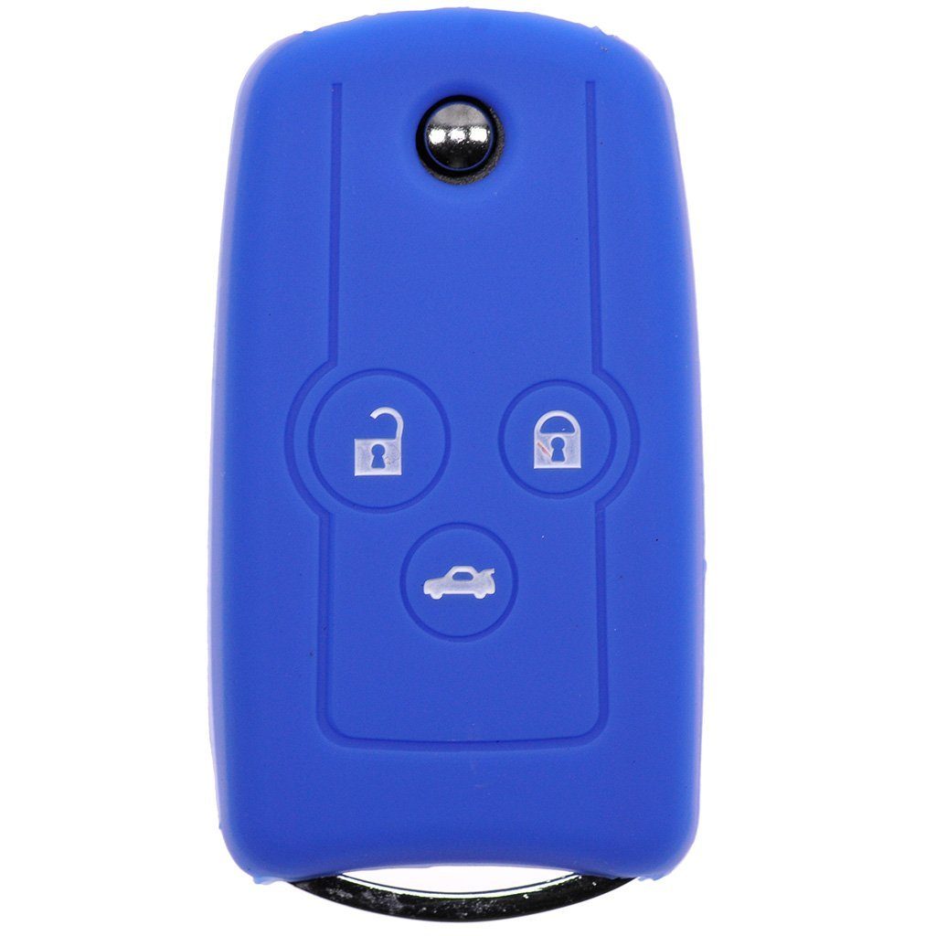 mt-key Schlüsseltasche Autoschlüssel Blau, Civic Jazz Schutzhülle Softcase CR-V Tasten 3 Silikon für Klappschlüssel Honda Accord