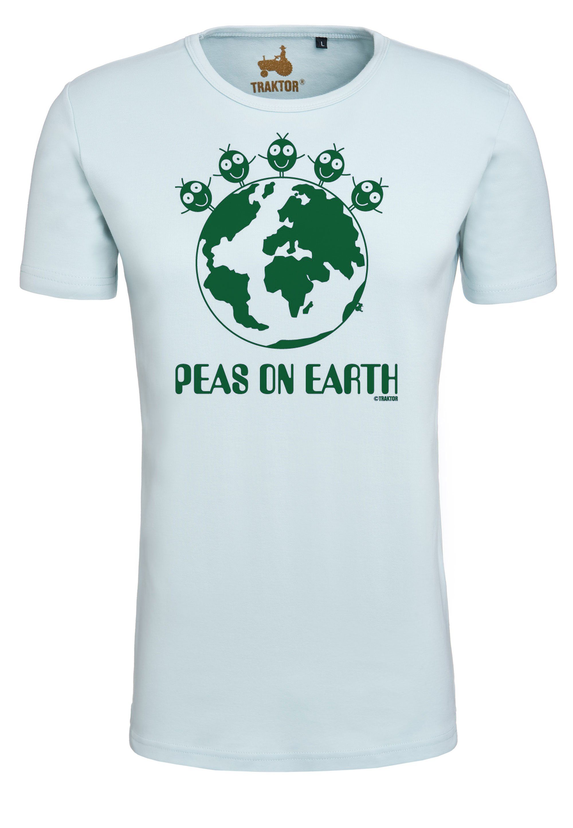 LOGOSHIRT T-Shirt Peas On Earth mit lustigem Print