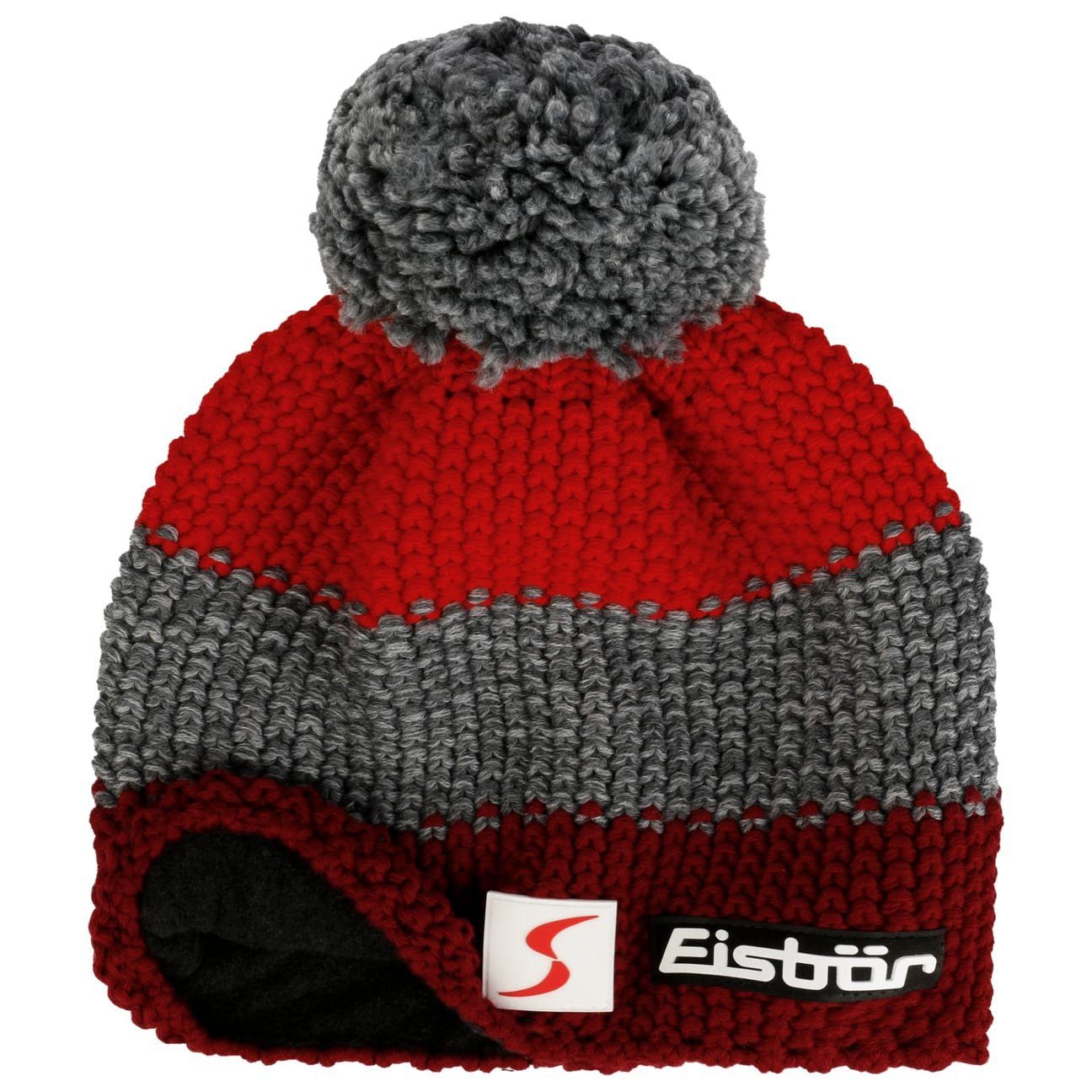 (1-St) in Beanie EU Futter, mit Bommelmütze the Made Eisbär rot