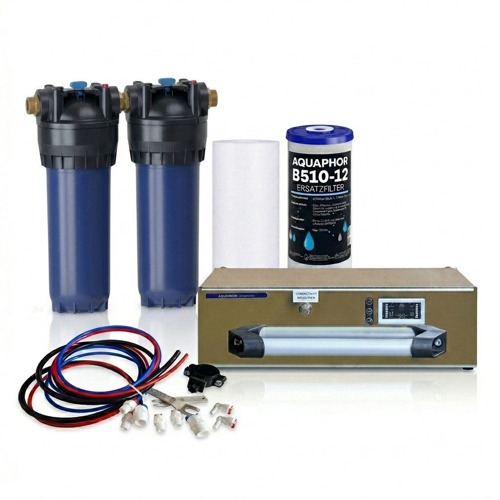 Aquintos Wasseraufbereitung Osmoseanlage Umkehrosmose - System APRO-100-PRO-SST, für Umkehrosmose, Mit Verschneidung, Duo Vorfiltersystem, Individuelle Geschmacksoptimierung