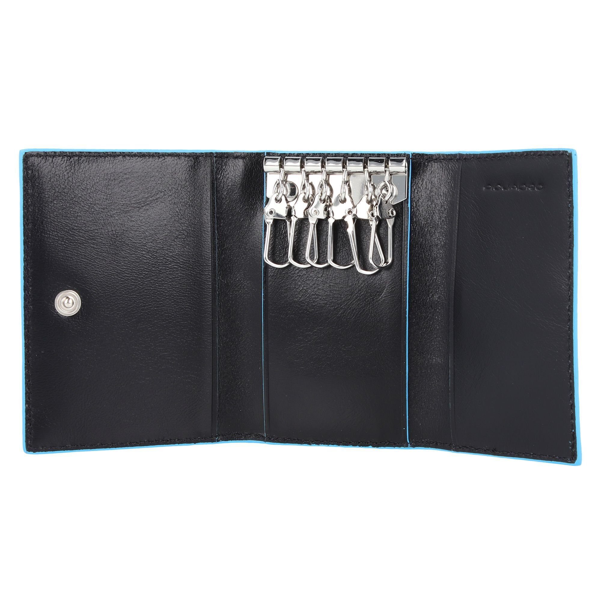 Square, Blue Piquadro Leder Schlüsseltasche black