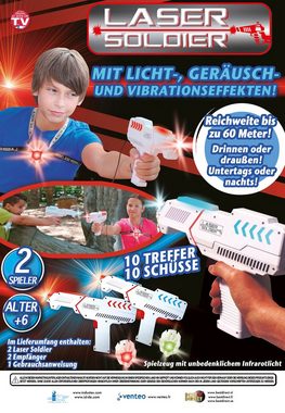 Best Direct® Laserpistole Laser Soldier - Lasertag & Weste (4-tlg), Laserpistolen Set, 2 Spieler Set Infrarot, 60 Metern Reichweite