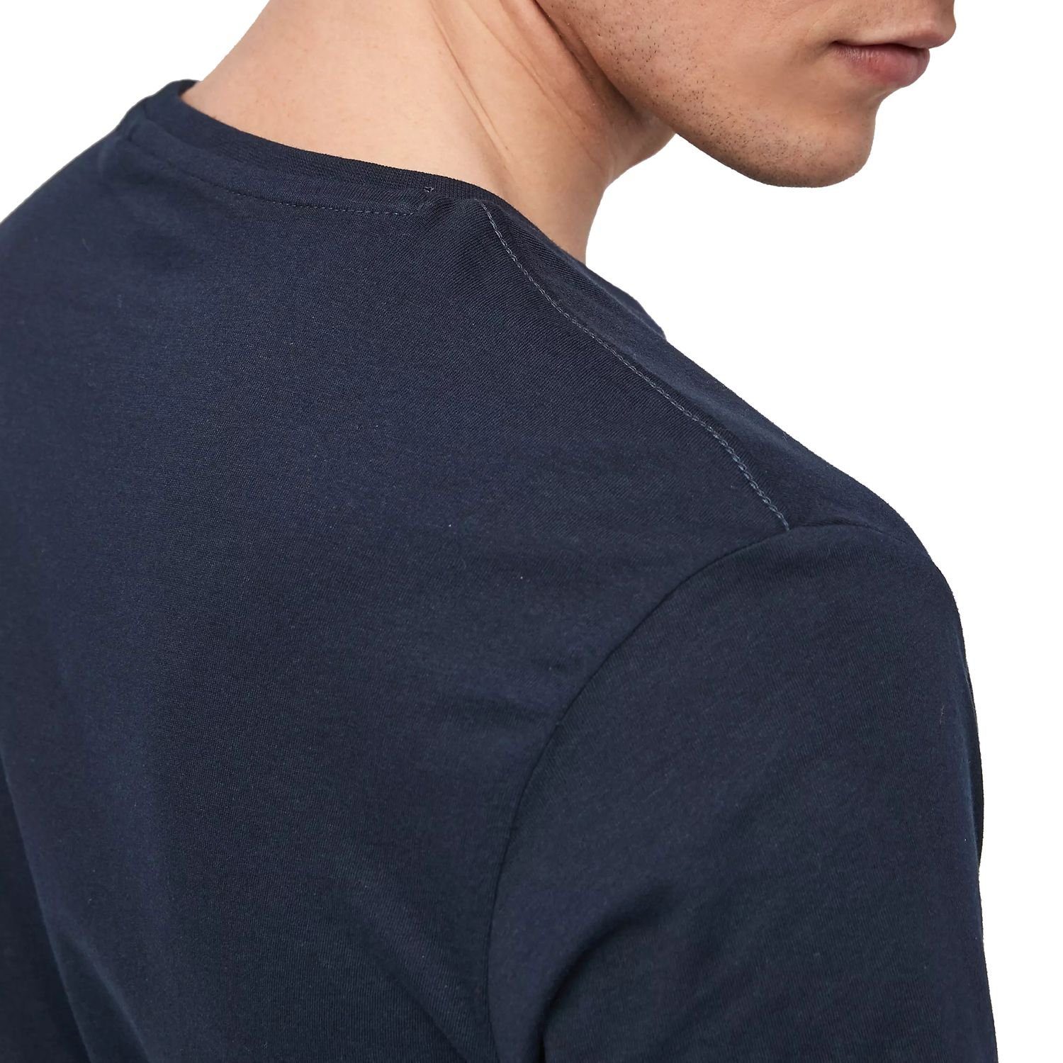 moderner s.Oliver Pack Look Basic, mit im 2er T-Shirt Logo, (2-tlg) schlicht, Navy unifarben,
