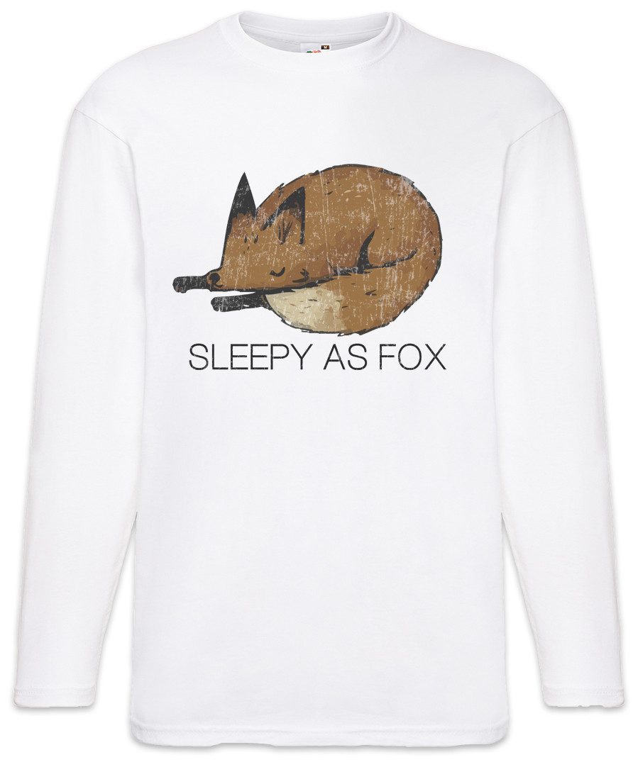 Urban Backwoods Langarmshirt Sleepy As Fox Langarm T-Shirt Schlafen Schlaf Chill Chiller Relaxing (1-tlg) Sleep Sleeping Siesta Faultier