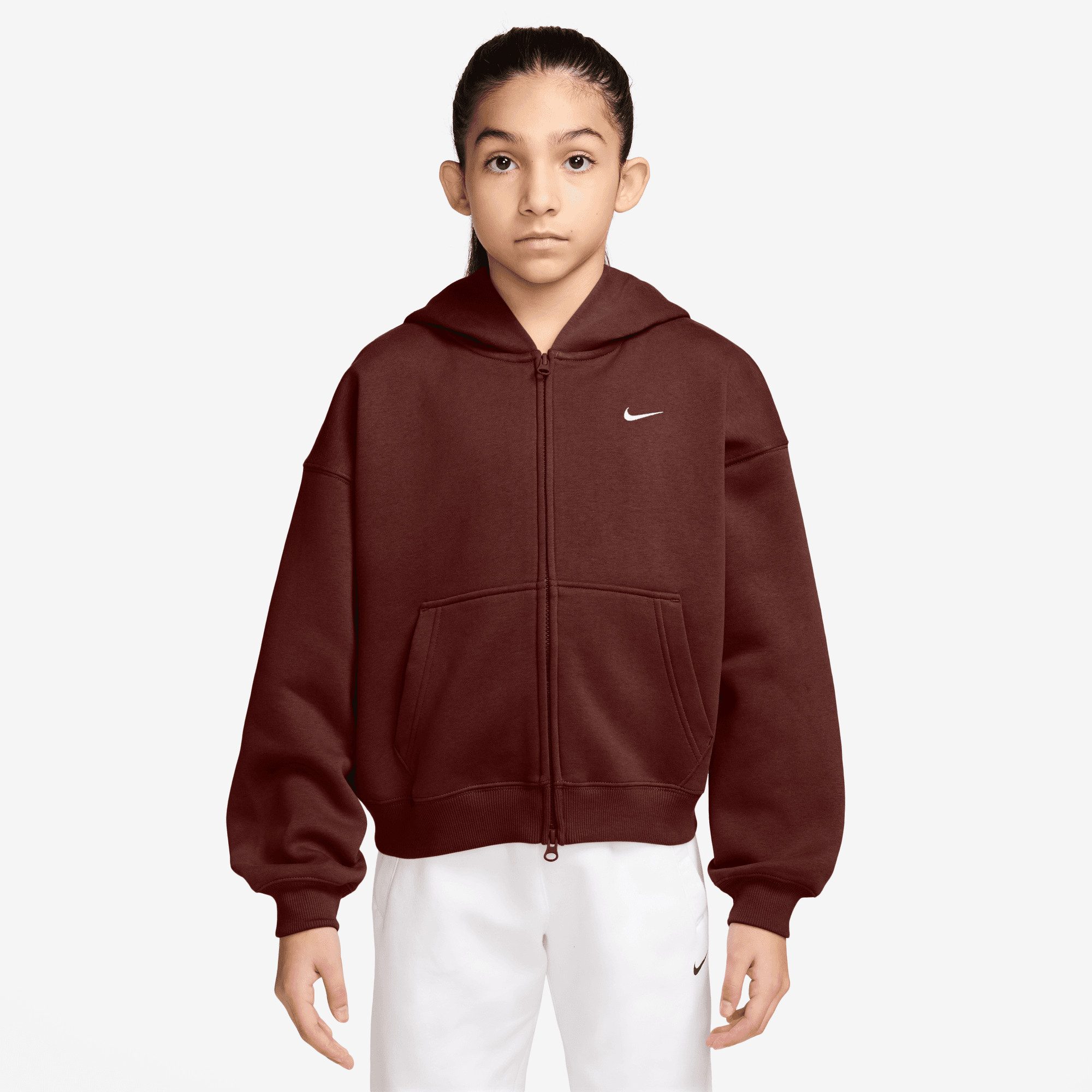 Nike Sportswear Kapuzensweatjacke G NSW STUDIO FLC OS FZ HD für Mädchen und Jugendliche