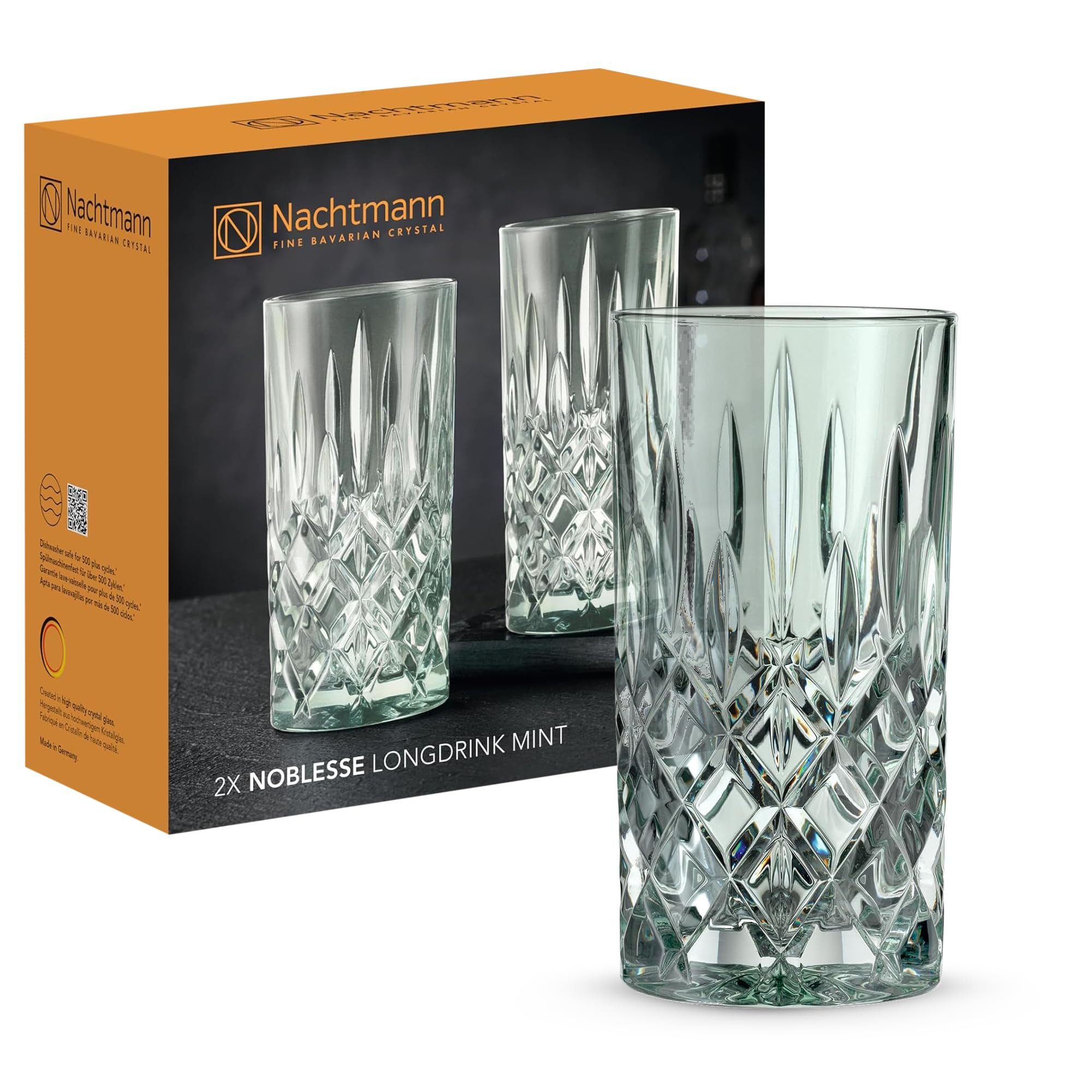Nachtmann Longdrinkglas Noblesse Colors Longdrinkgläser 395 ml 2er Set, 2-tlg., Glas