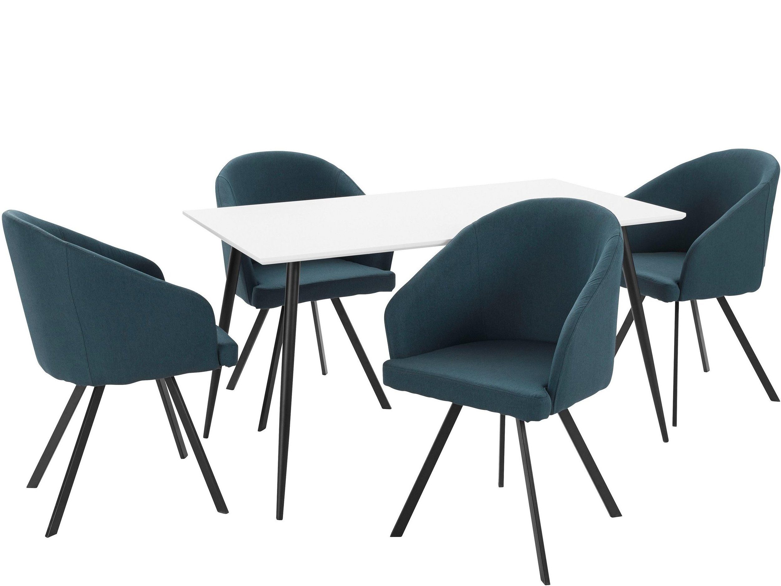 loft24 Essgruppe Dale/Benji - Esszimmer Set Esszimmergruppe Tischgruppe, (5-tlg., Esstisch mit 4 Stühlen), Esstisch 140 cm, FSC®-zertifiziert, Sitzhöhe 48,5 cm