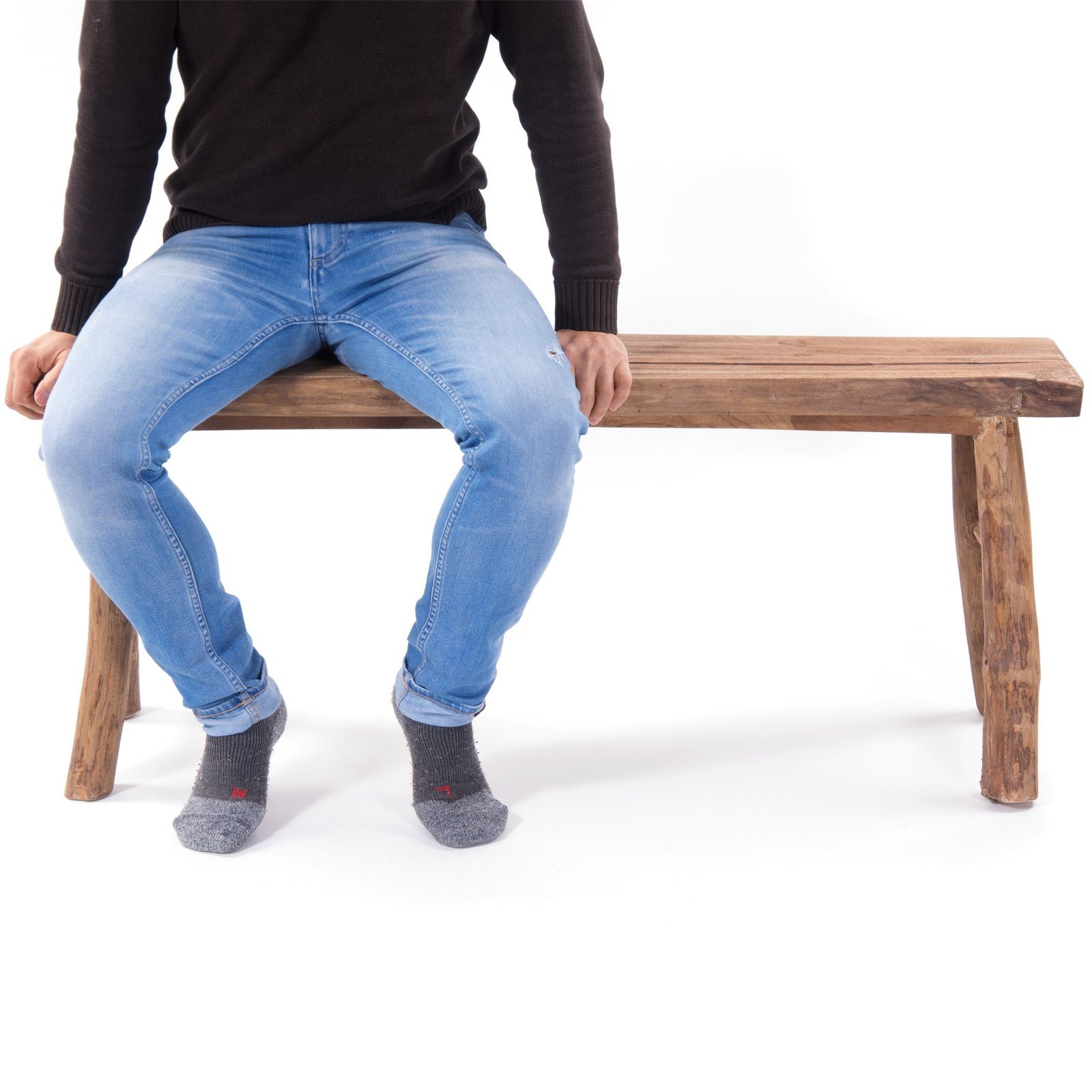 DESIGN DELIGHTS Sitzbank HOLZBANK "MALU 120", Holz massivholz, 120 cm, Baumkante Sitzbank