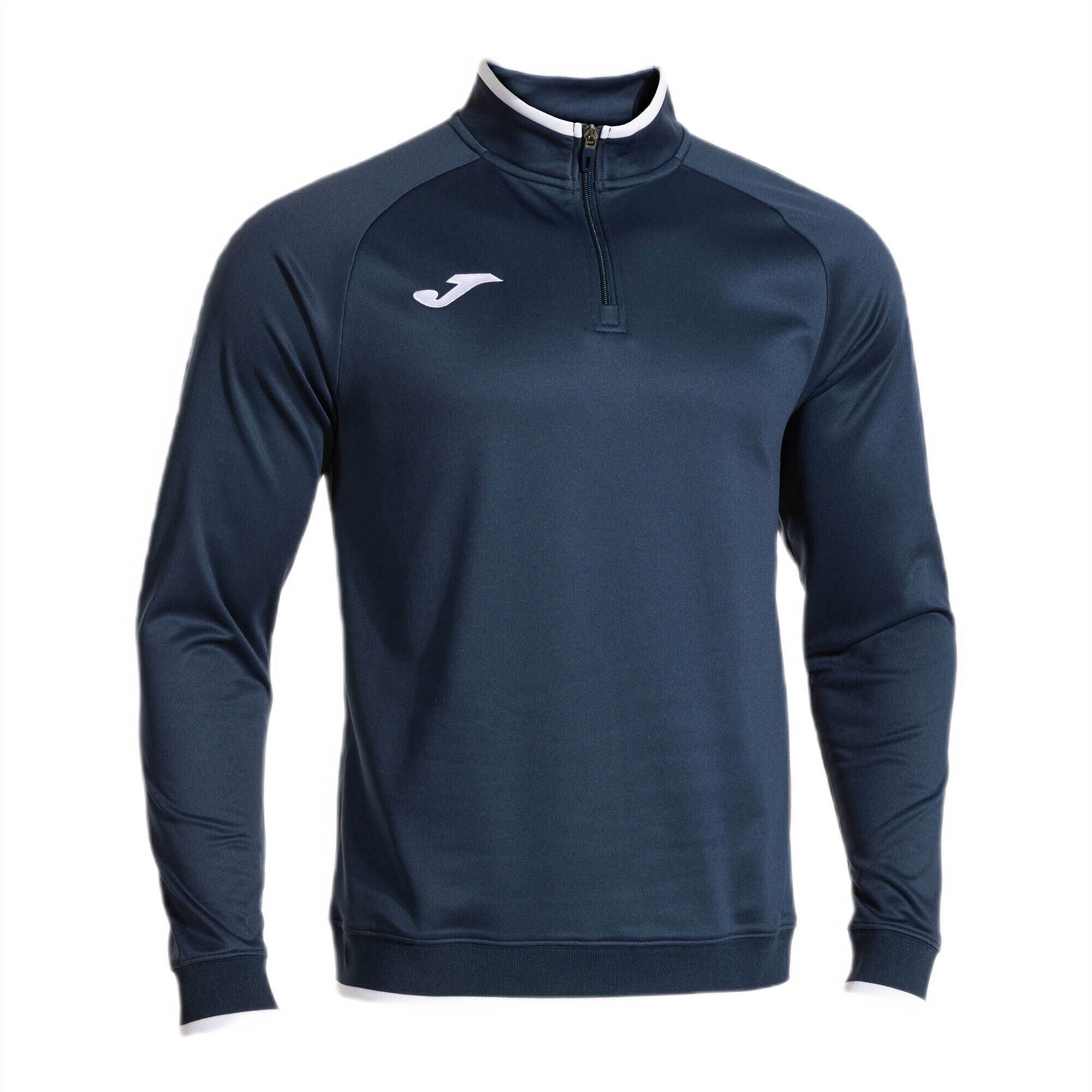 Joma Sweatshirt Pullover Combi Premium (Half-Zip, Stehkragen) navyblau/weiss Herren