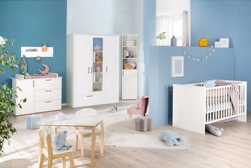 roba® Kleiderschrank Sylt, Kinderkleiderschrank 3-türig mit Spiegeltür; Made in Europe