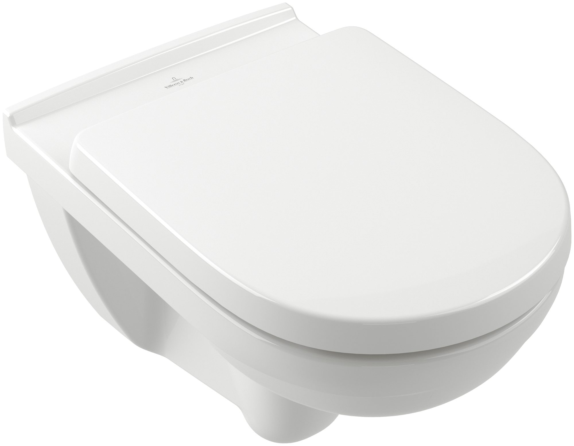Villeroy & Boch WC-Sitz O.novo, Toilettendeckel mit Absenkautomatik, aus Duroplast, D-Form, Weiß Alpin