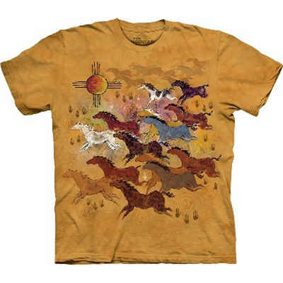 The Mountain T-Shirt Horses and Sun - Pferde