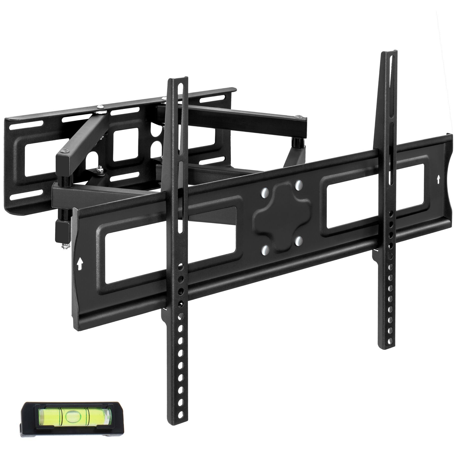 tectake TV-Wandhalterung Fernseherhalterung für 32-100 Zoll (81-254 cm), max. VESA 600 x 400, (bis 100 Zoll, für Flachbildfernseher, bis 120 kg, ausziehbar, schwenkbar, neigbar und stufenlos breitenverstellbar)