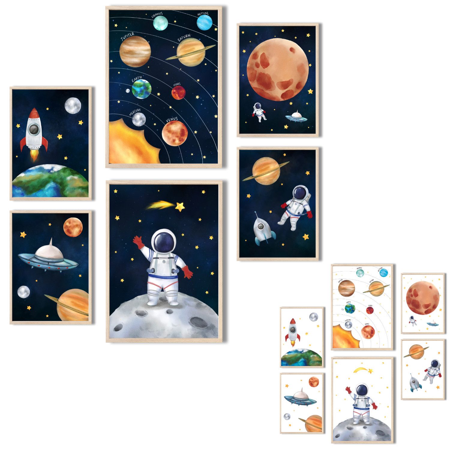 MeinBaby123® Poster Astronauten Bilder Kinderzimmer, Poster günstig online kaufen
