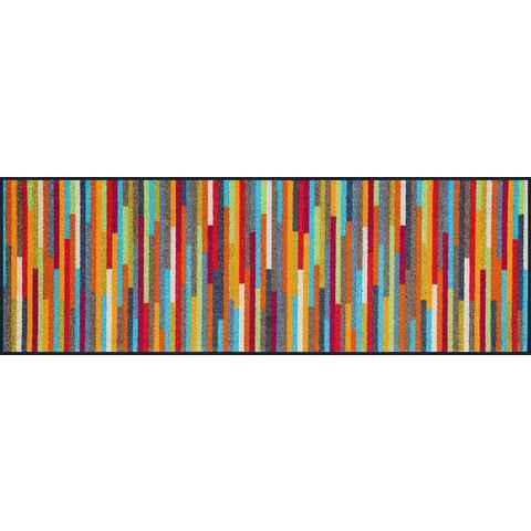 Läufer Mikado Stripes, wash+dry by Kleen-Tex, rechteckig, Höhe: 7 mm, Schmutzfangläufer, modernes Streifen Design, rutschhemmend, waschbar