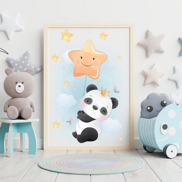 Tigerlino Poster Panda 3er Set Kinderzimmer Bilder Babyzimmer Kinderposter
