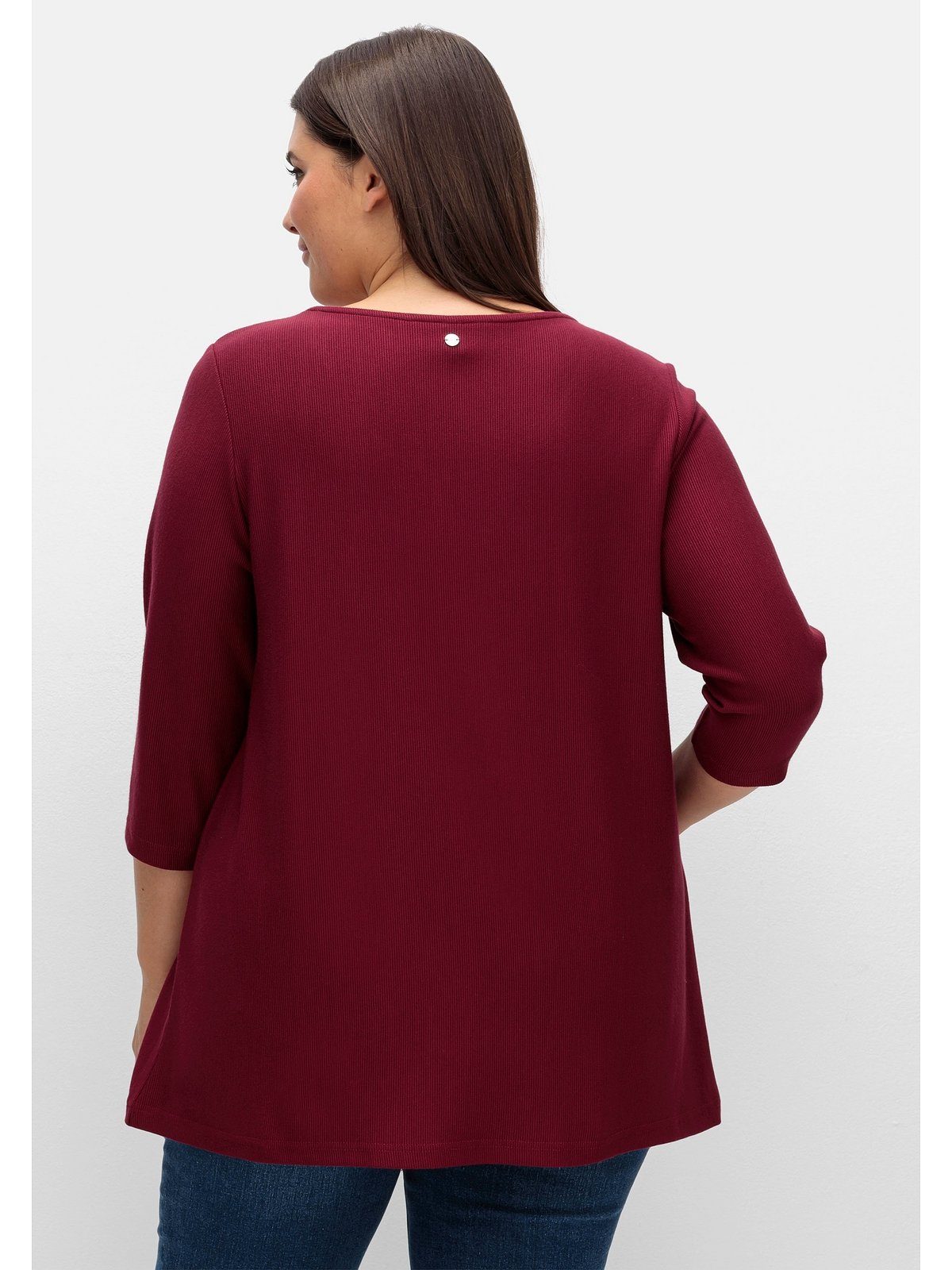Sheego 3/4-Arm-Shirt Große Größen mit Kellerfalte, günstig online kaufen