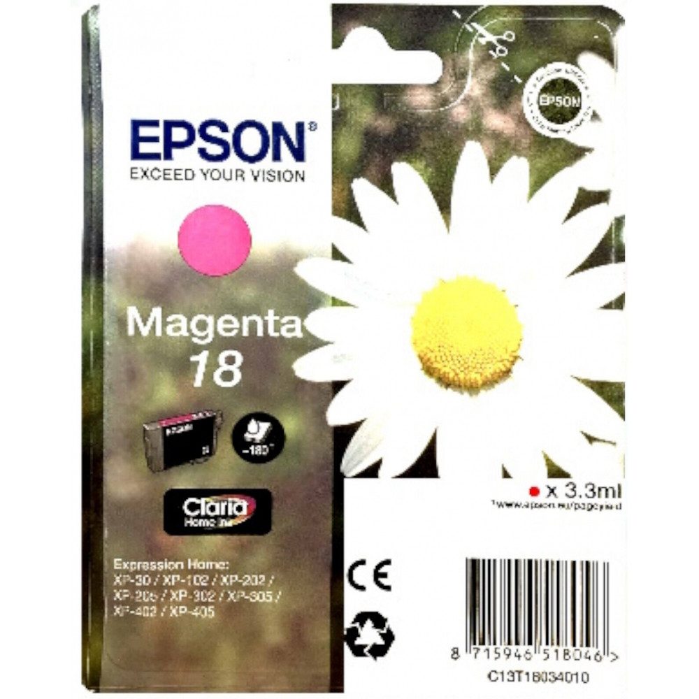 Epson Epson 18 Claria Home Tintenpatrone magenta Nachfülltinte (für Für Epson, x, Echt/Original)