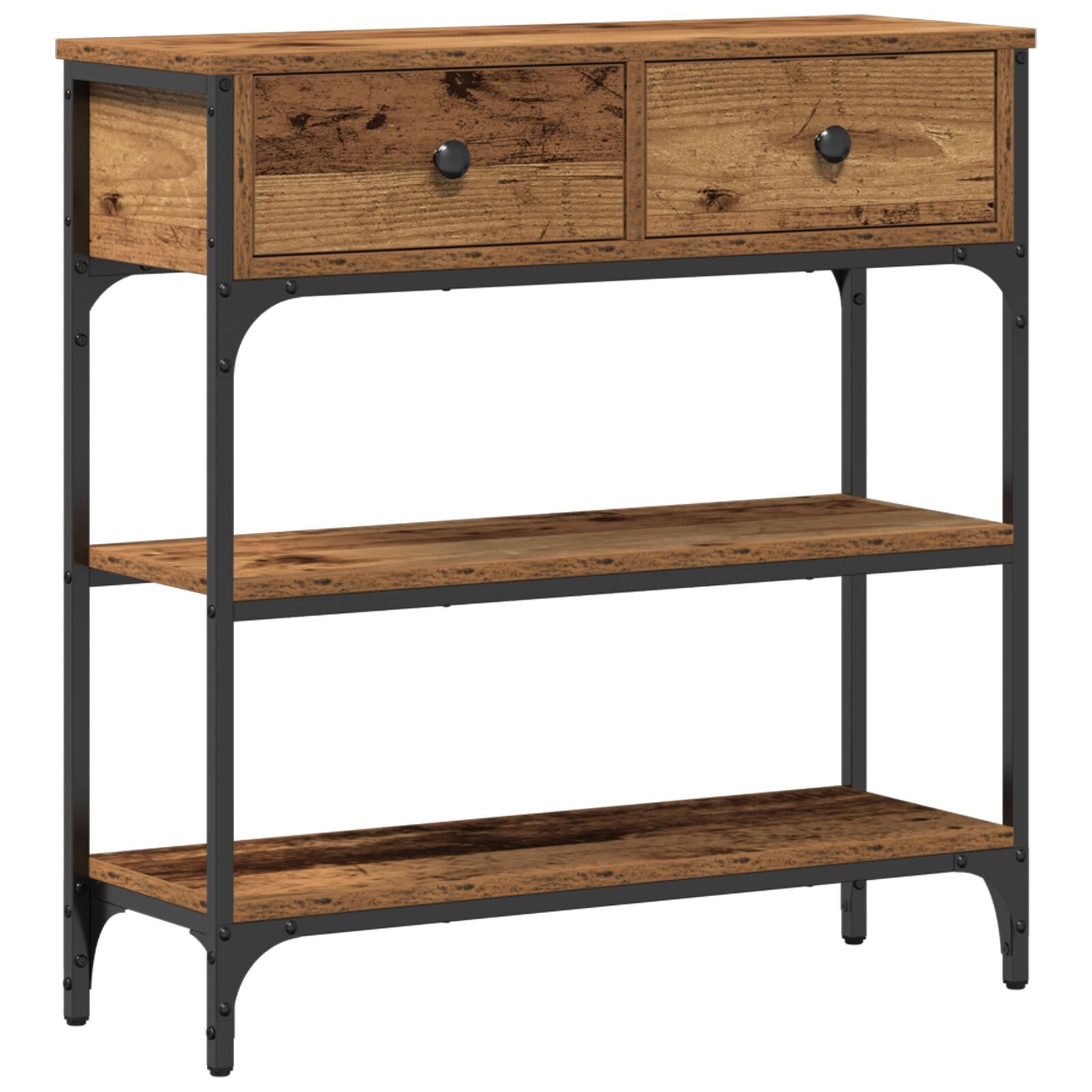 vidaXL Konsolentisch 72,5 x 25 x 75 cm Konsole Tisch Alte Holz 72,5x25x75 cm Ingenieurholz