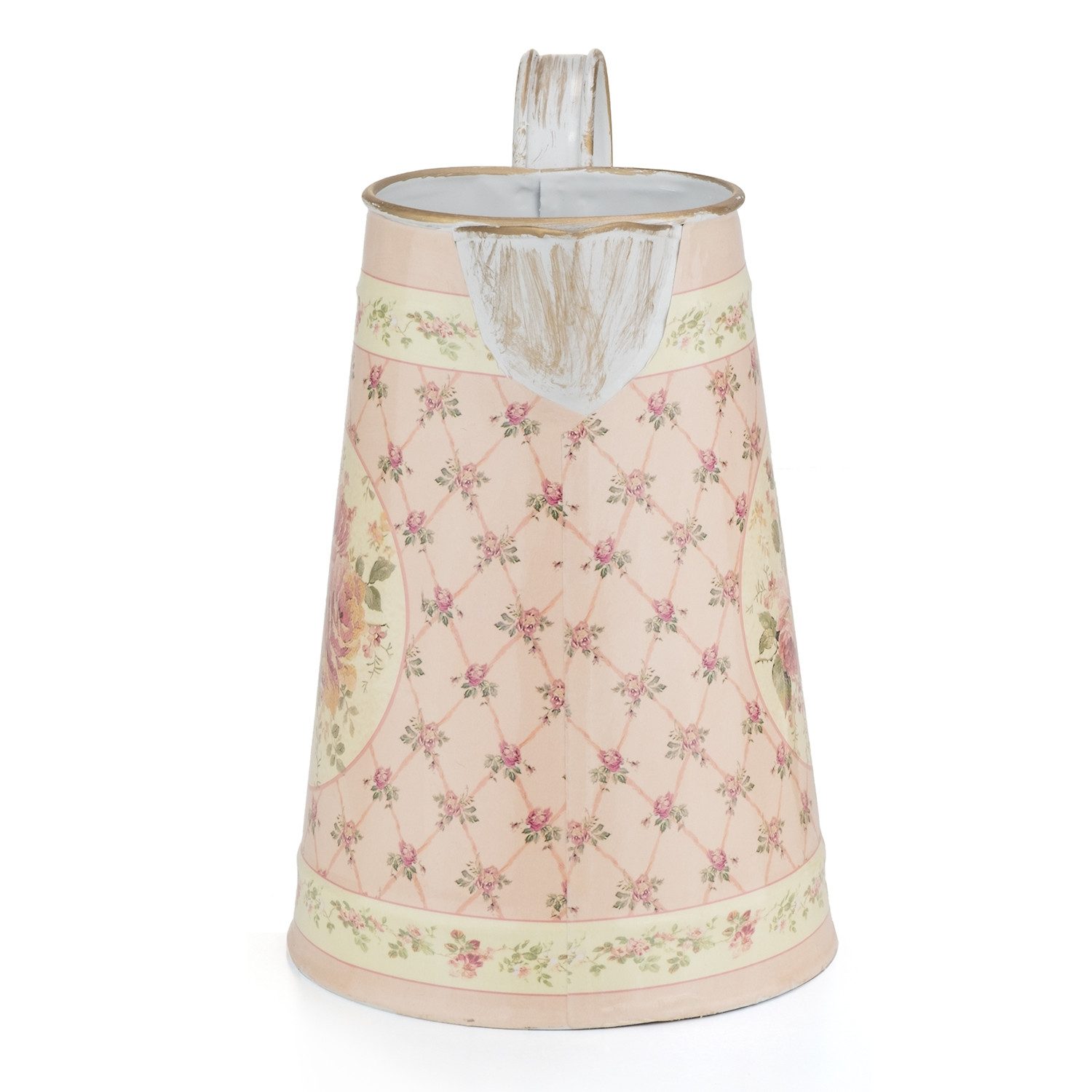 Moritz Gießkanne Gießkanne Zink mit Blütenmotiv Retro Design (Gießkanne), Dekoration Deko Blumentopf Umtopf Trockenblume Topf Übertopf Kanne – Bild 5 von 5
