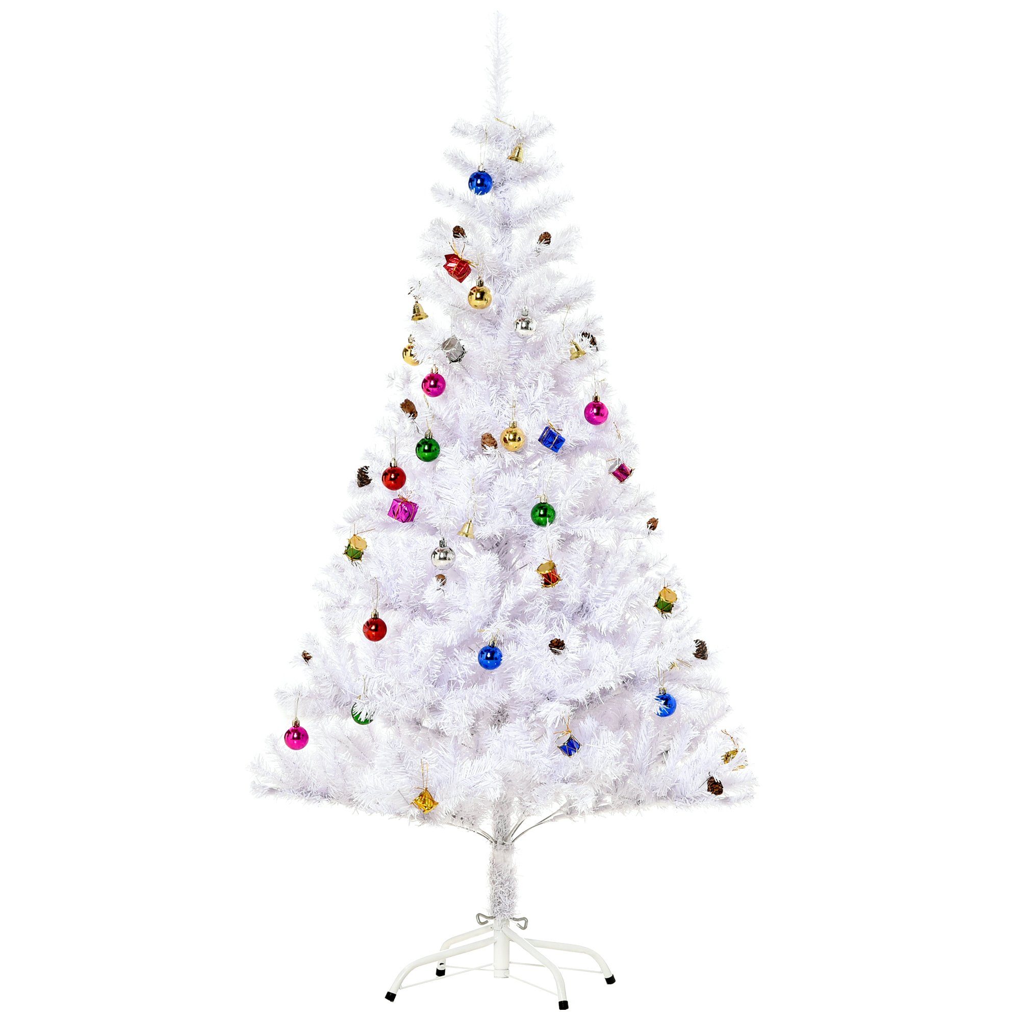 HOMCOM Künstlicher Weihnachtsbaum Künstlicher Weihnachtsbaum, 85 x 150 cm (BxH), weiß