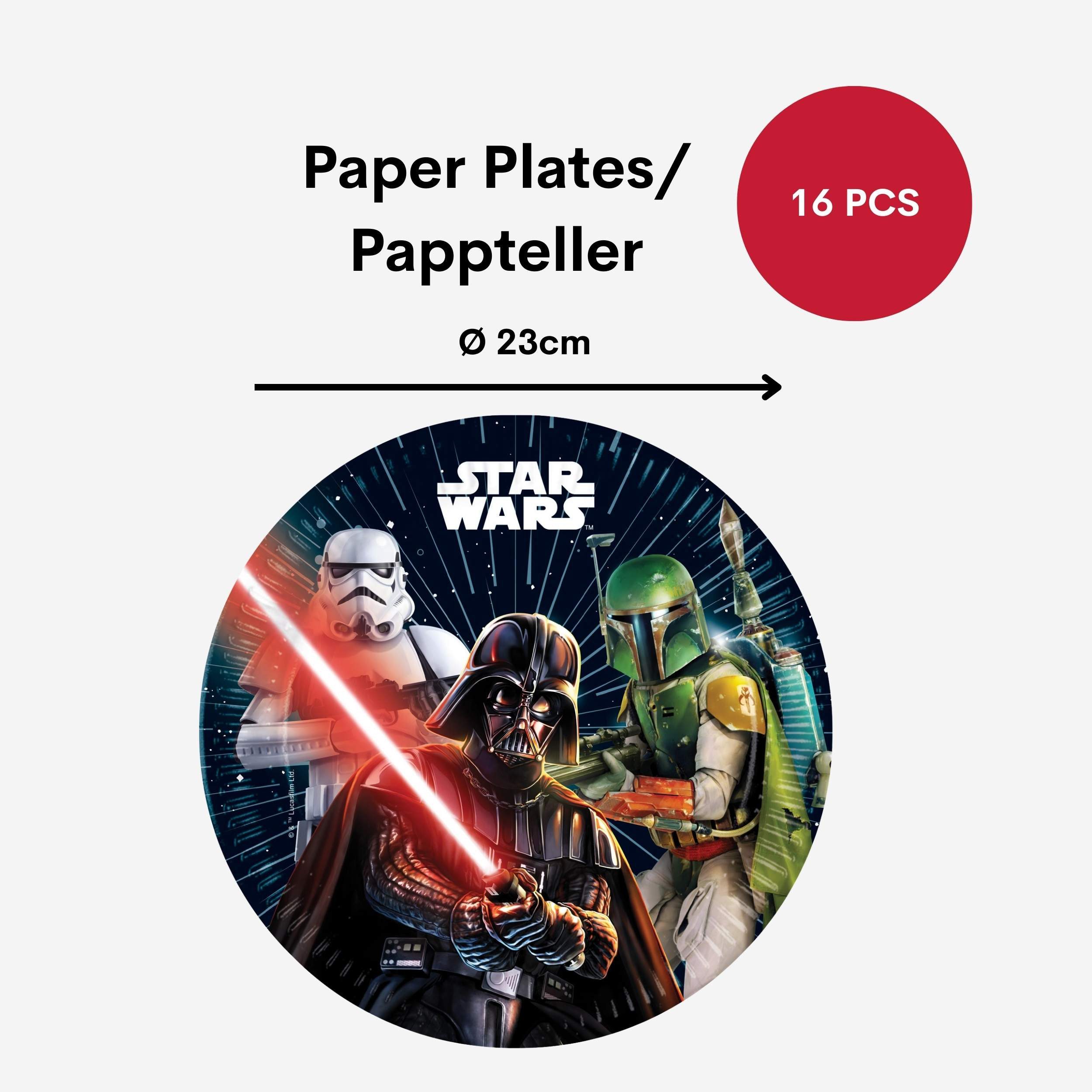 Procos Einweggeschirr-Set 55-tlg. Star Wars Galaxy Party Set für Kindergeburtstag, 16 Personen – Bild 3 von 5