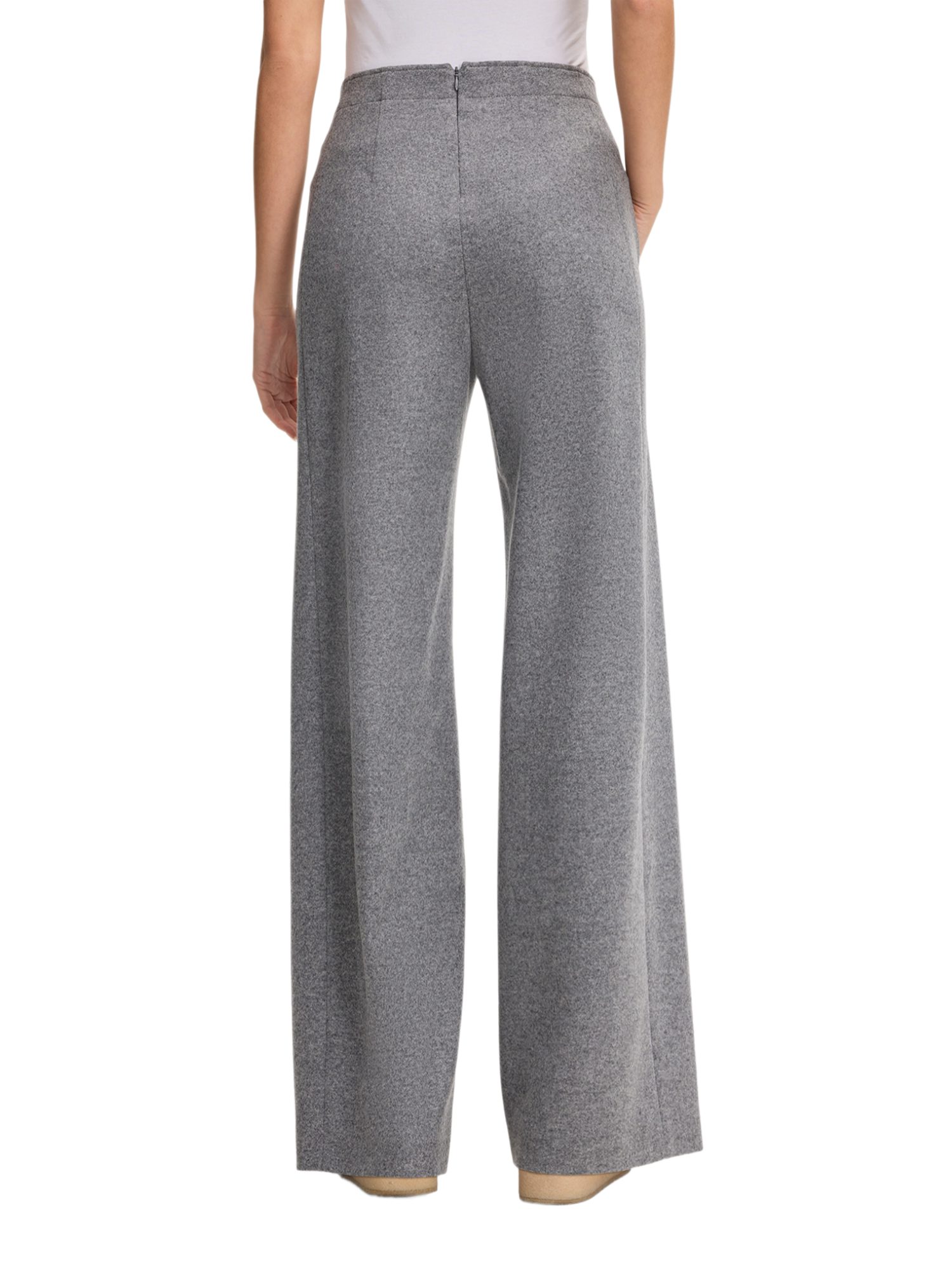 Windsor Stoffhose grau, Casual, Wolle, Meliert, Wide Leg, Mittel
