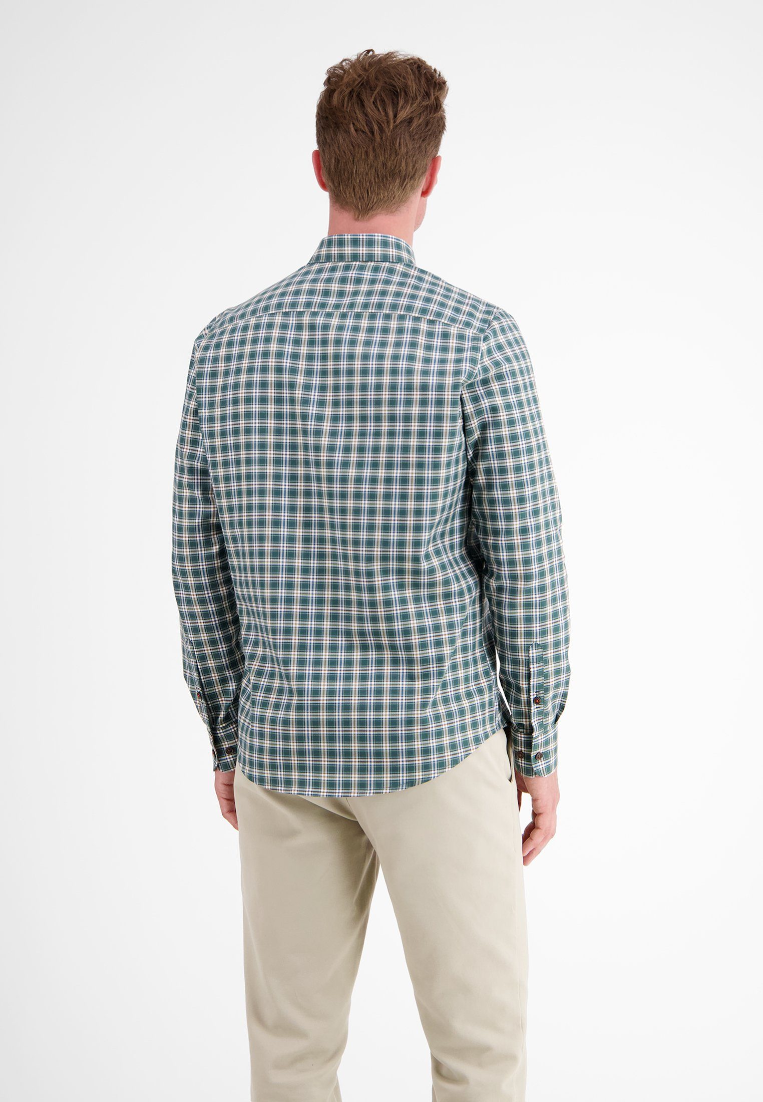 LERROS Karohemd LERROS Button-Down-Kragen Karohemd