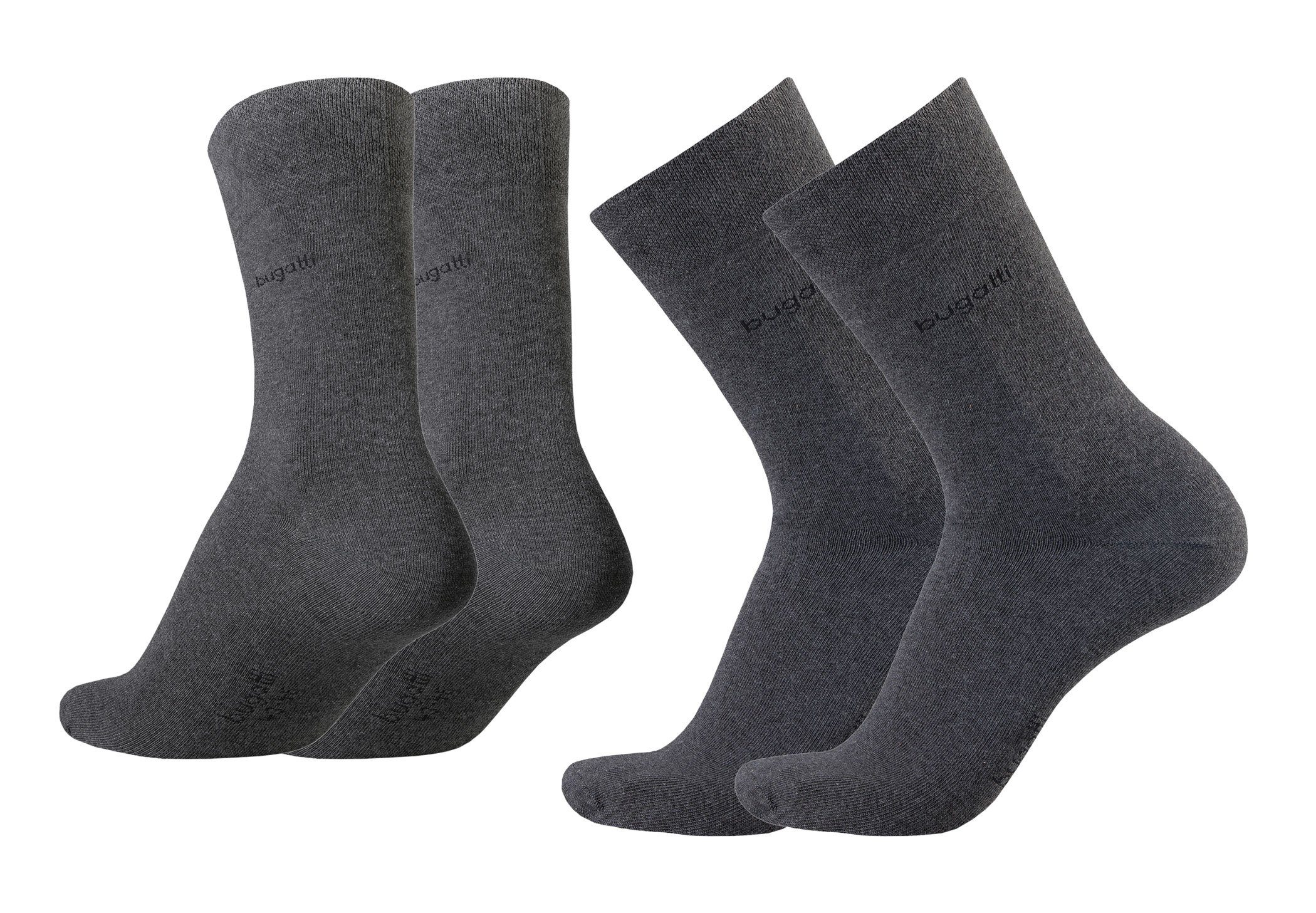 Socken bugatti Herren Socken 4er Pack uni basic Farben rot, indigo melange