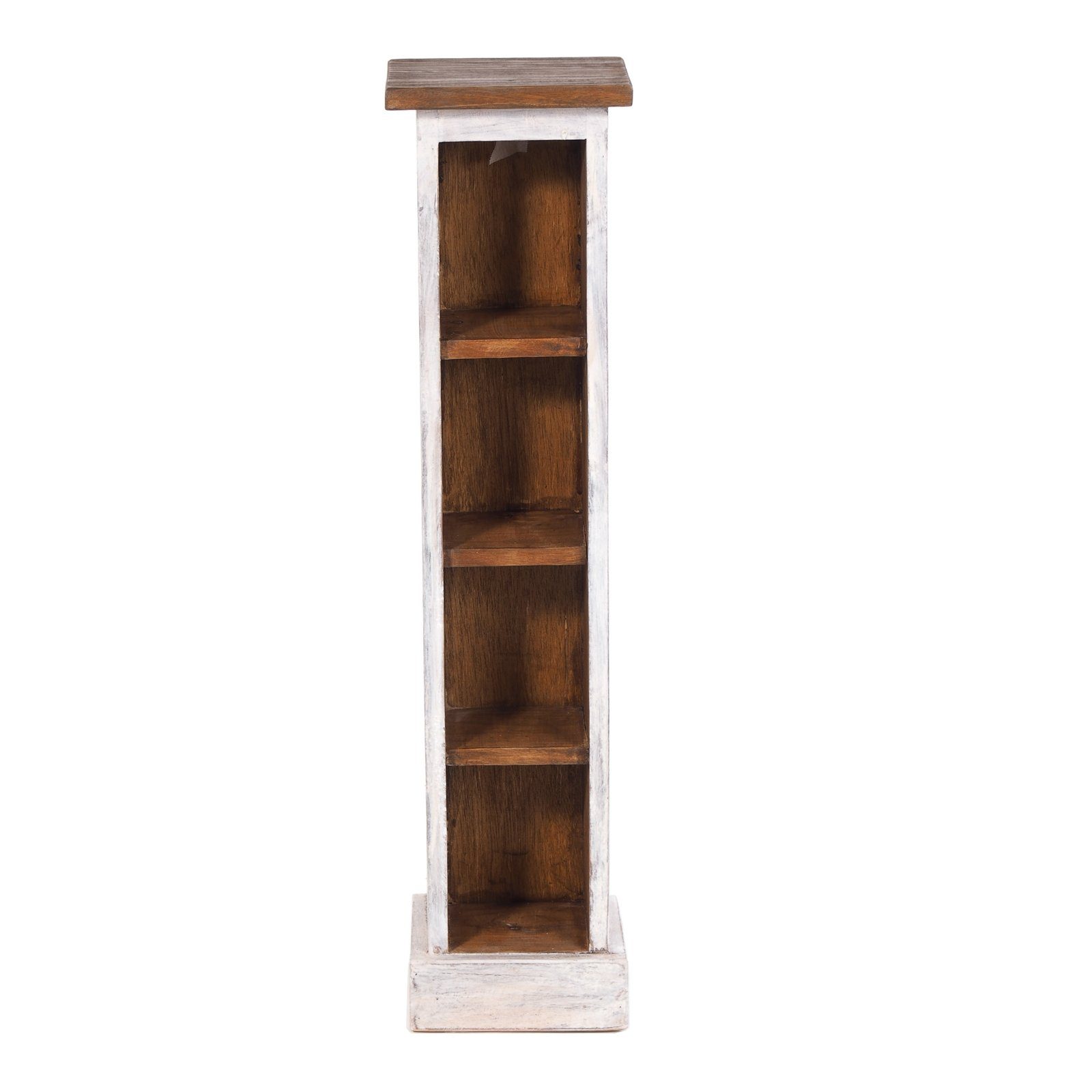 "CD CD-Regal HOLZ 4 DELIGHTS 05 76cm(H), CD Holzregal, TOWER", Rack mit DESIGN CD REGAL weiß-natur Fächern