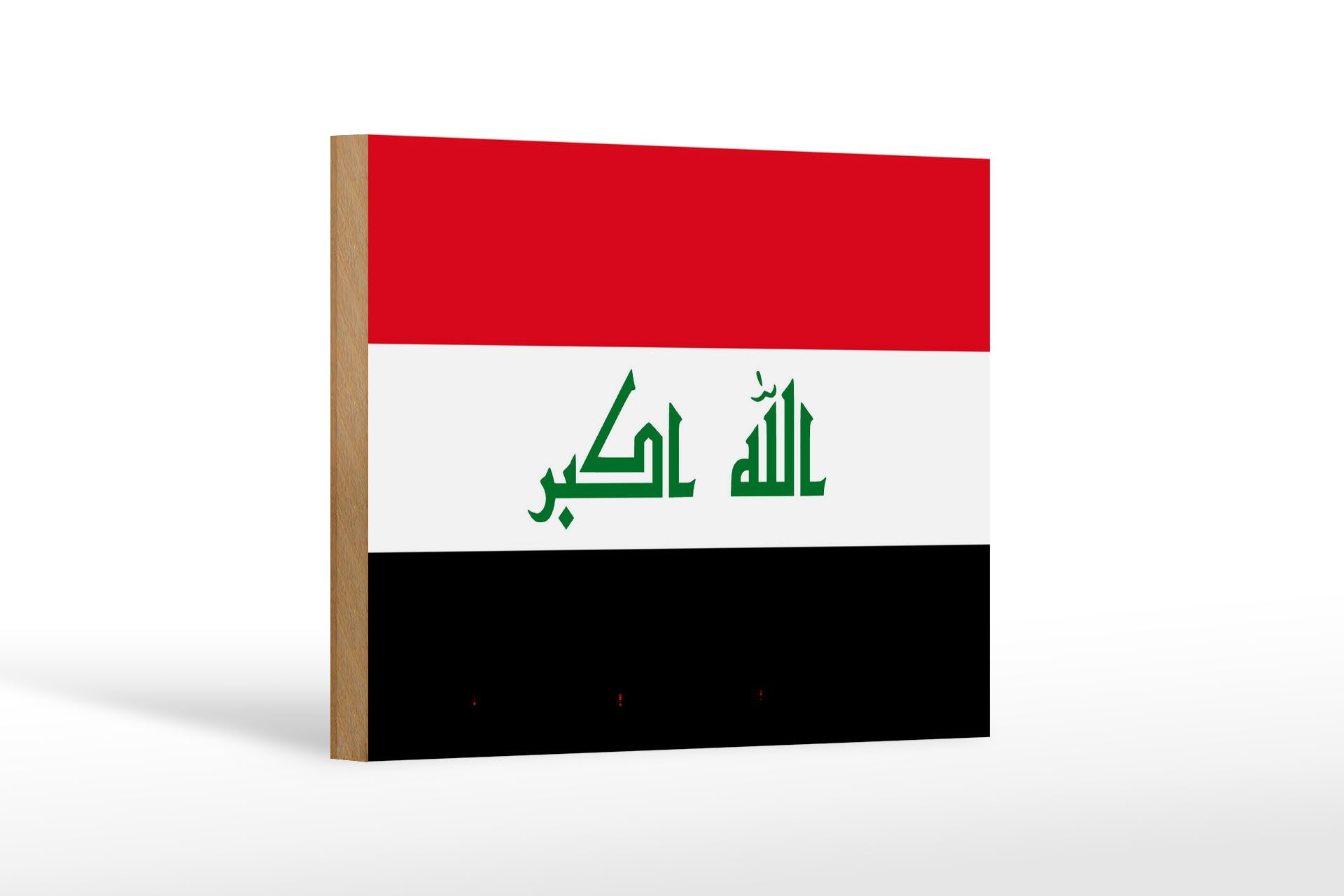 Femer GmbH Holzbild Flagge Irak 18x12 cm Flag of Iraq, Flaggen (1 St), Glatte Holzfaserplatte (MDF), vorn beschichtet
