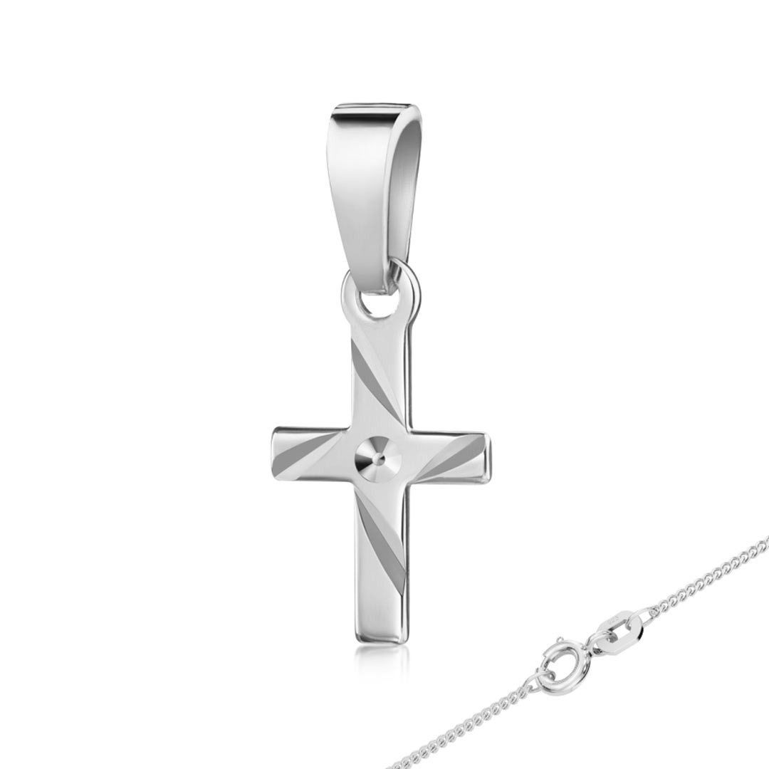Order & Smile Schmuck Kreuzkette Kinderkreuz Kette: Kreuz Halskette Silber 925 (Set, inkl. Kette), gestempelt