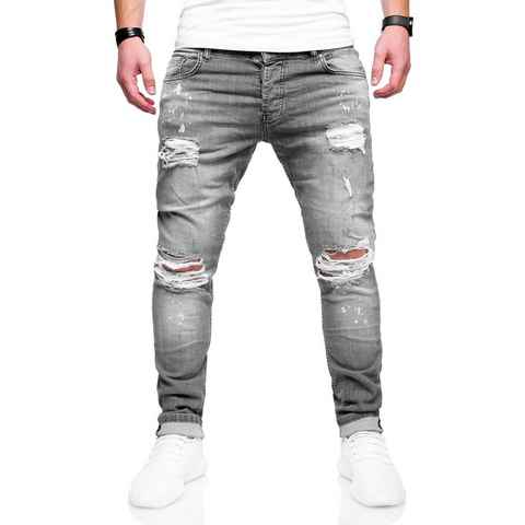 behype Slim-fit-Jeans SLY mit Destroyed-Elementen