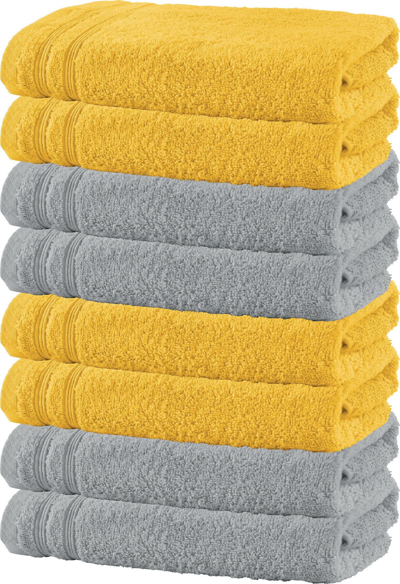 Erwin Müller Handtuch Set Handtuch "Heidelberg" 8er-Pack, Frottier, Walk-Frottier Uni