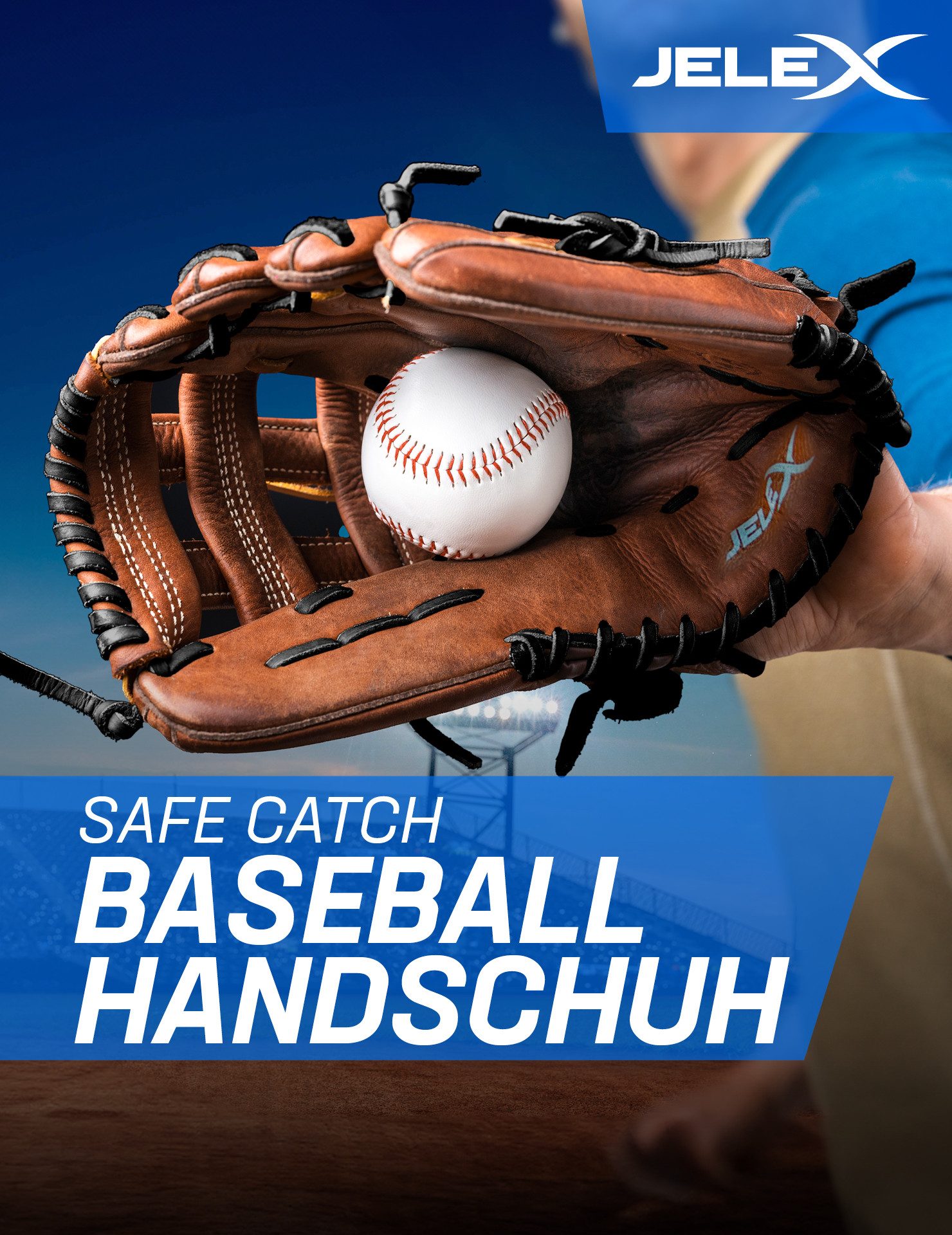 JELEX Baseballhandschuh Safe Catch Baseball Handschuh für Rechtshänder