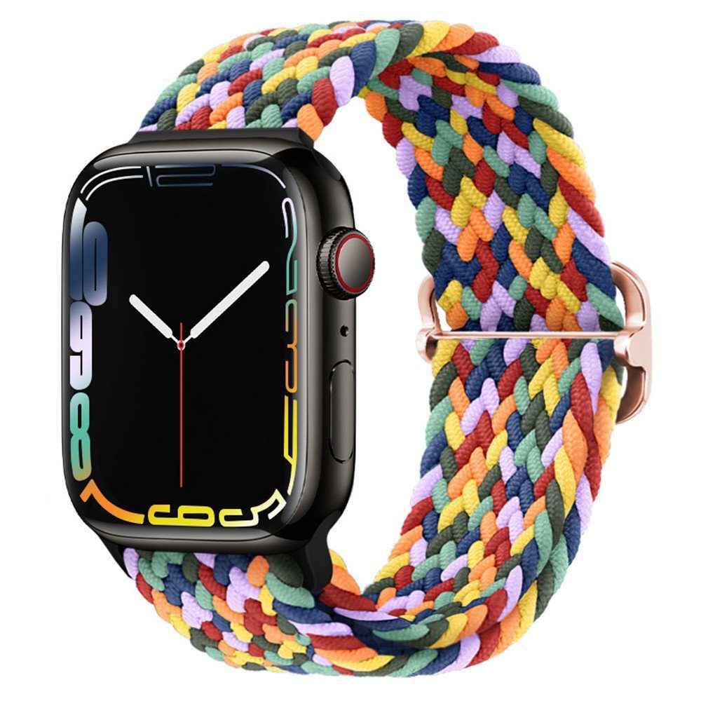 XDeer Uhrenarmband Nylon Loop Armband für Apple Watch Armband 38/40/41mm und 42/44/45mm, elastisches Stoff Geflochtenes Sport Band für iWatch Series 7