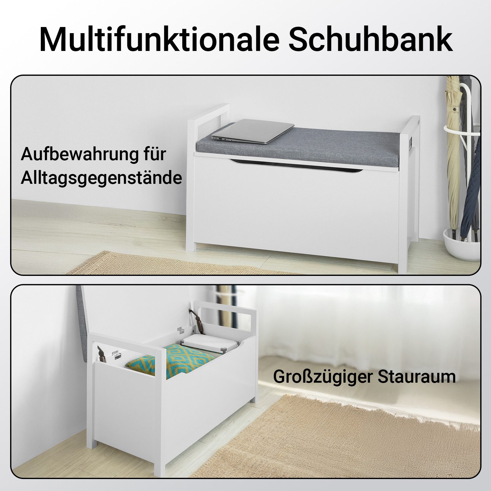 SoBuy Truhenbank FSR76, Schuhschrank schmal, Schuhregal Garderobenbank, mit günstig online kaufen