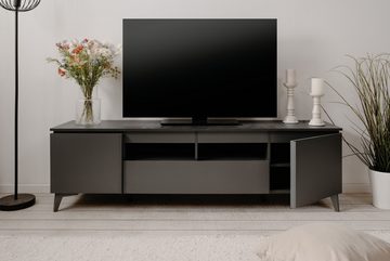 möbelando TV-Board in Schiefer dunkel / anthrazit - 177x51,5x40cm (BxHxT)