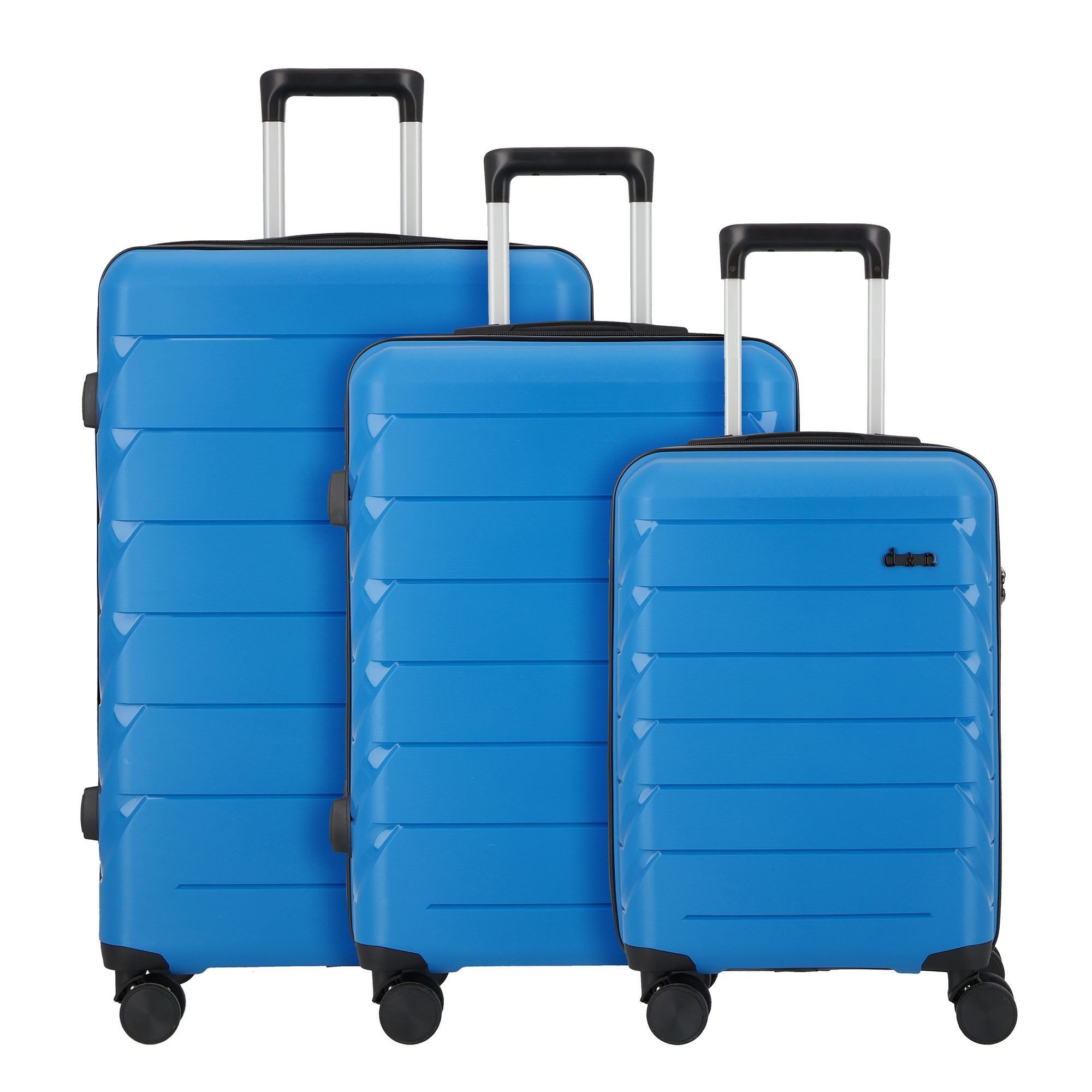 D&N Trolleyset Travel Line, 4 Rollen, (3-teilig, 3 tlg), Polypropylen