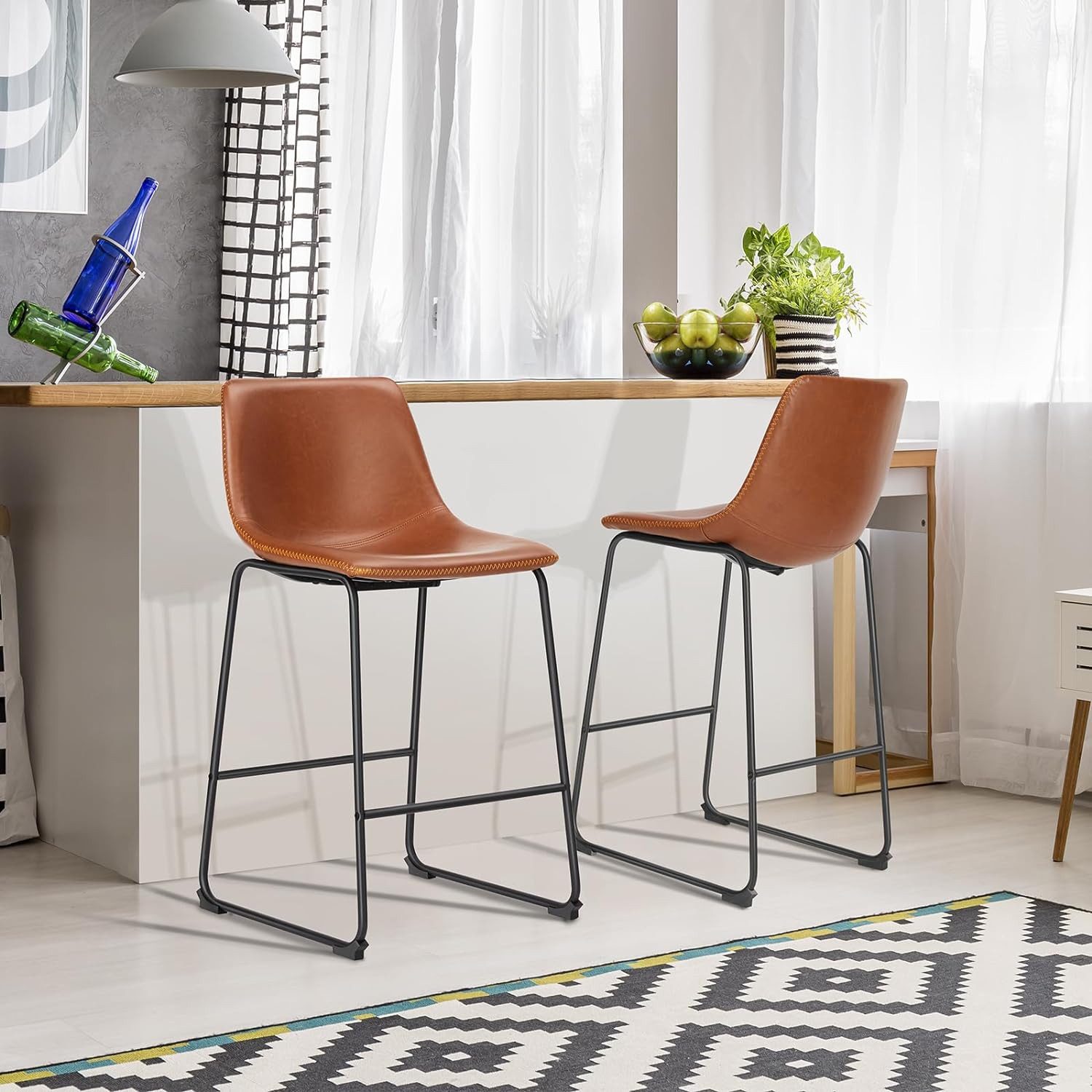 DUMOS Barhocker Barstuhl mit Sitzkissen leder günstig online kaufen