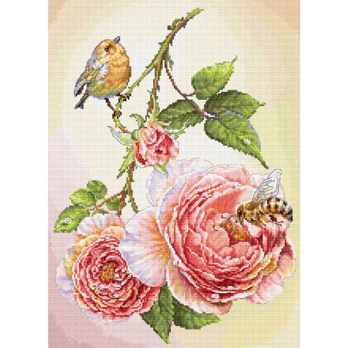 Luca-S Kreativset Luca-S Kreuzstich Stickpackung "Frühstück", Zählmuster, 25x35cm, (embroidery kit by Marussia)