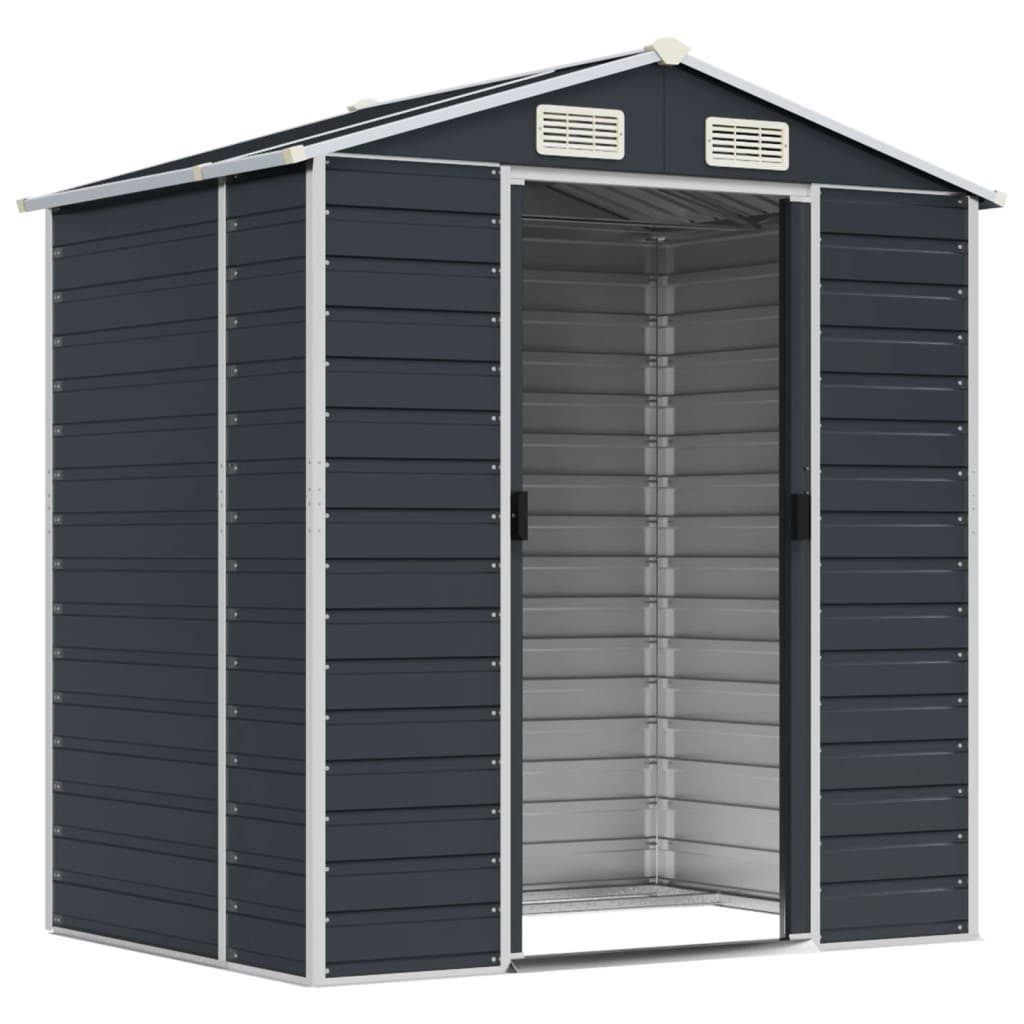 vidaXL Gartenhaus Gerätehaus Anthrazit 191x130x198 cm Verzinkter Stahl