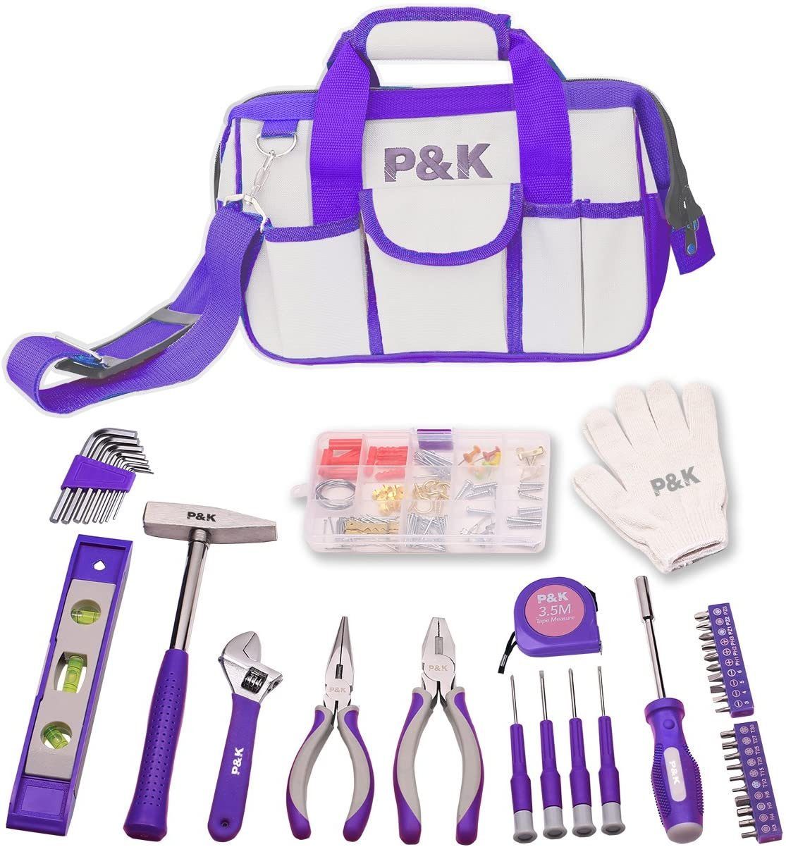 P & K Werkzeugset 141 teiliges Werkzeugset in Lila | Werkzeug-Sets